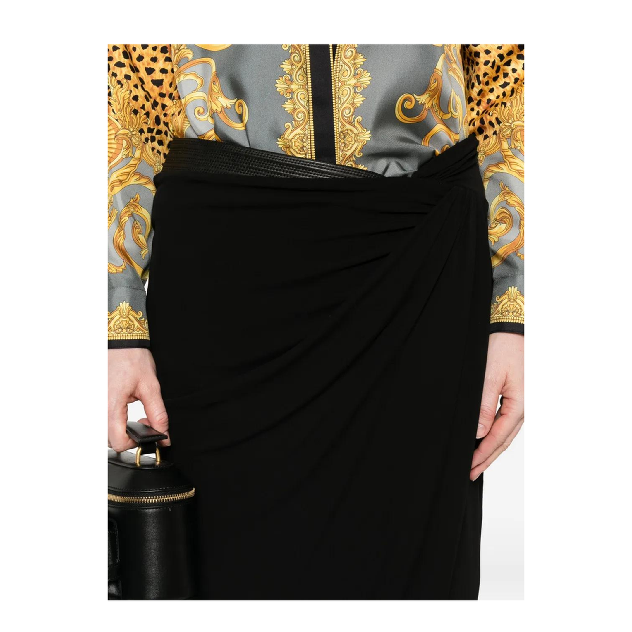 Stretch Viscose Midi Skirt