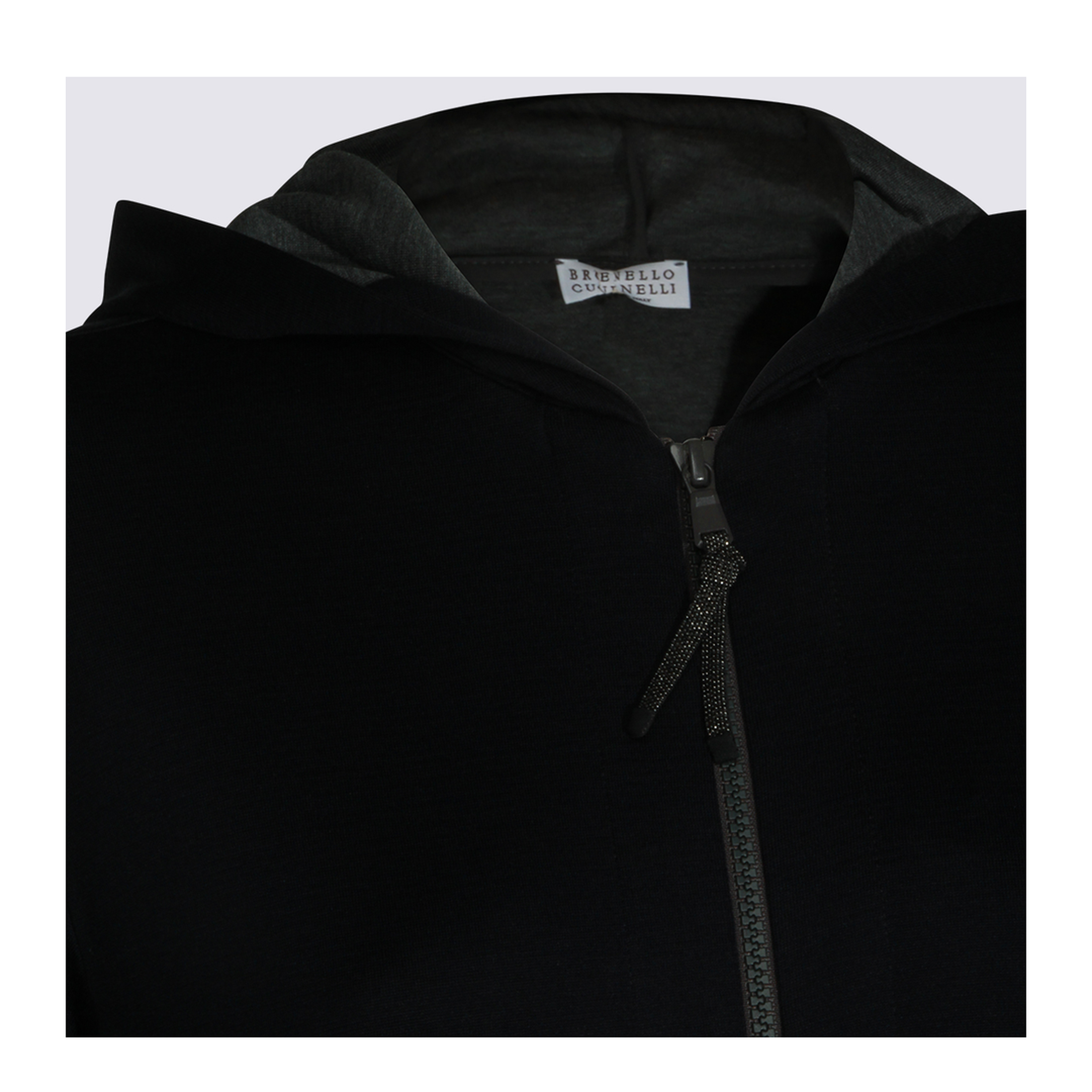 Cotton and Silk Interlock Hooded Topwear