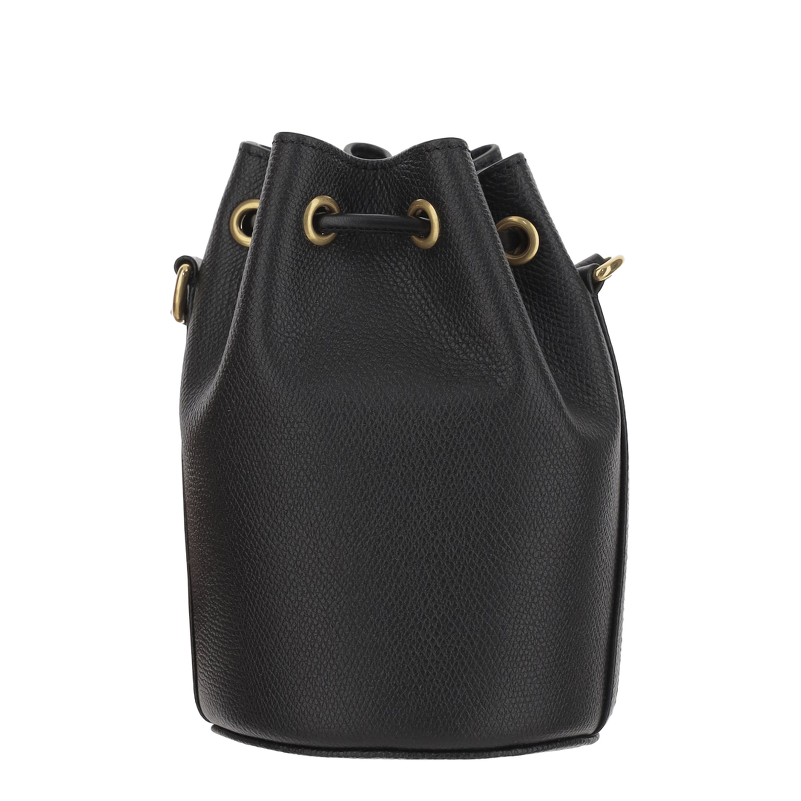 Black Leather Bucket Bag
