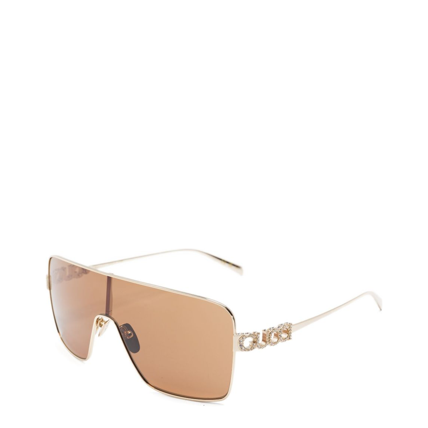 Rectangular Frame Sunglasses in Light Gold