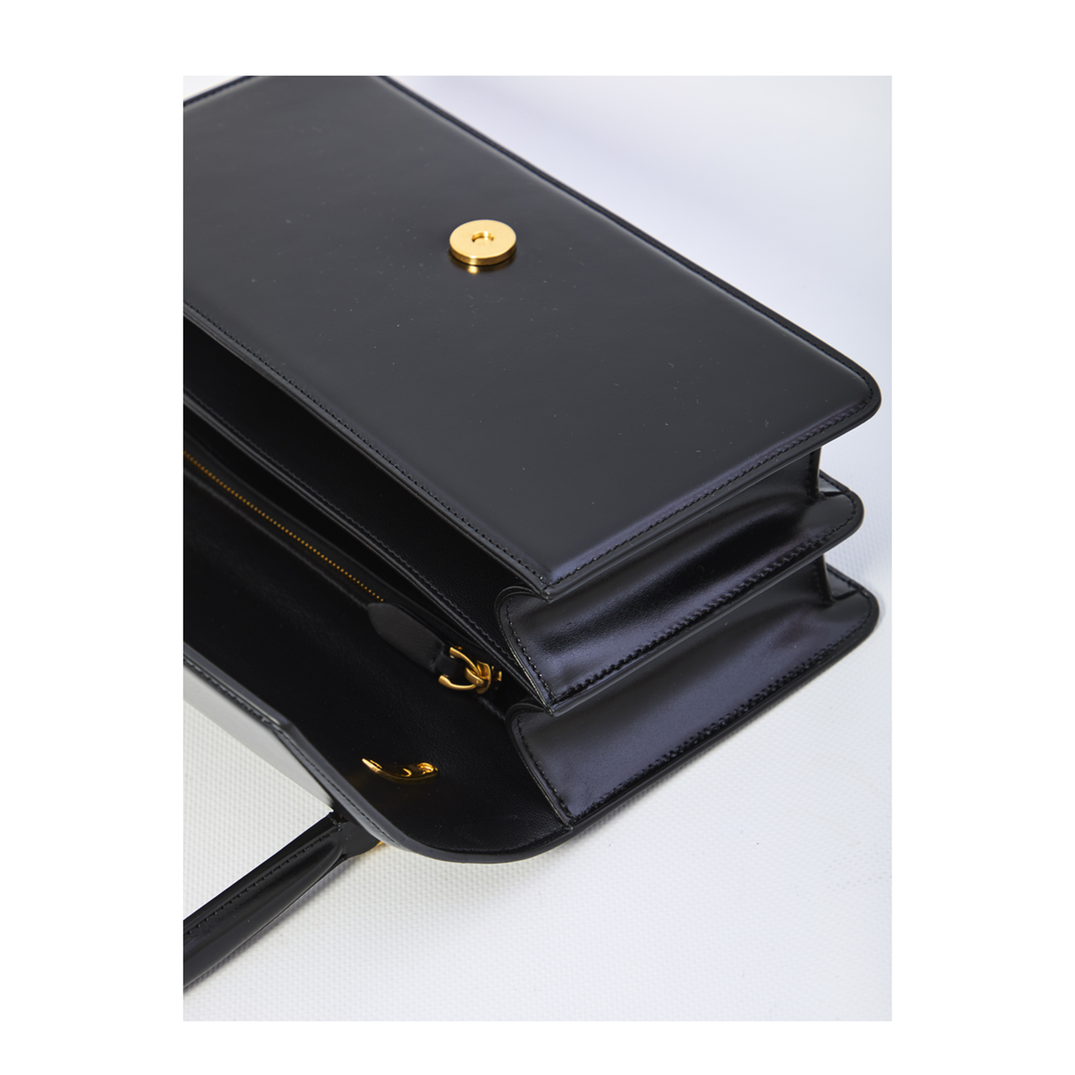 Shiny Calfskin Shoulder Bag