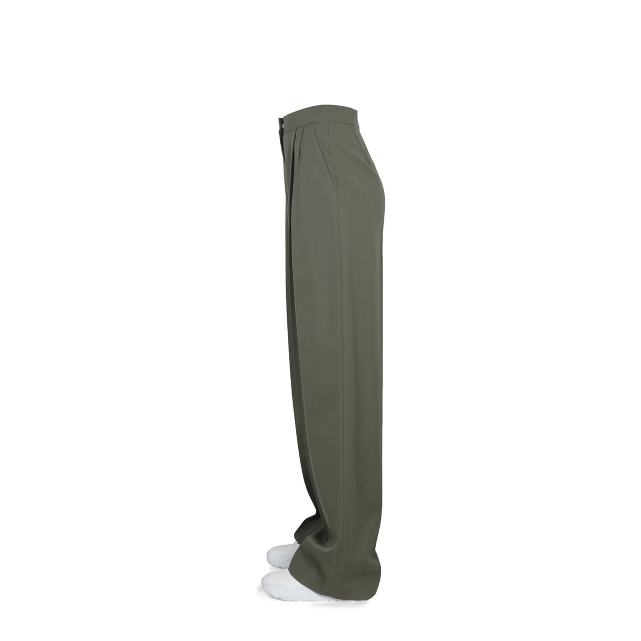 Wide Leg Trousers - Dark Green