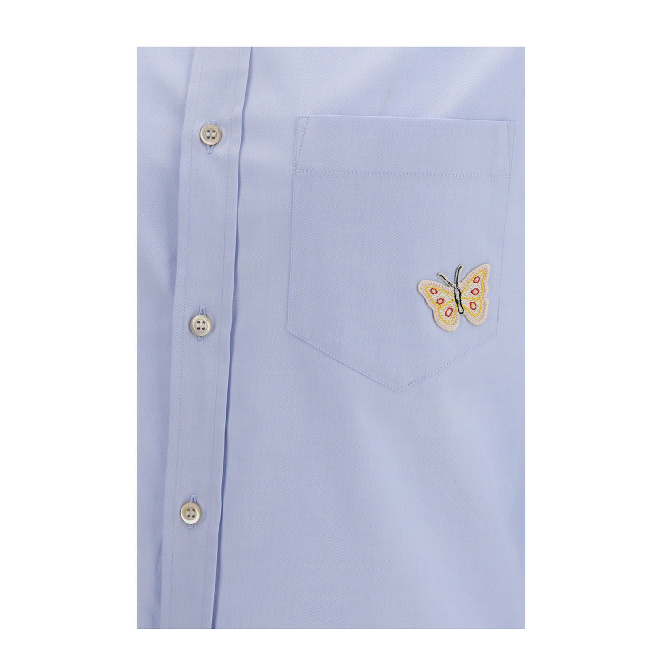 MAYFEYR - Valentino - Cotton Shirt With Butterfly Embroidery - 9V0ABSB2BH1