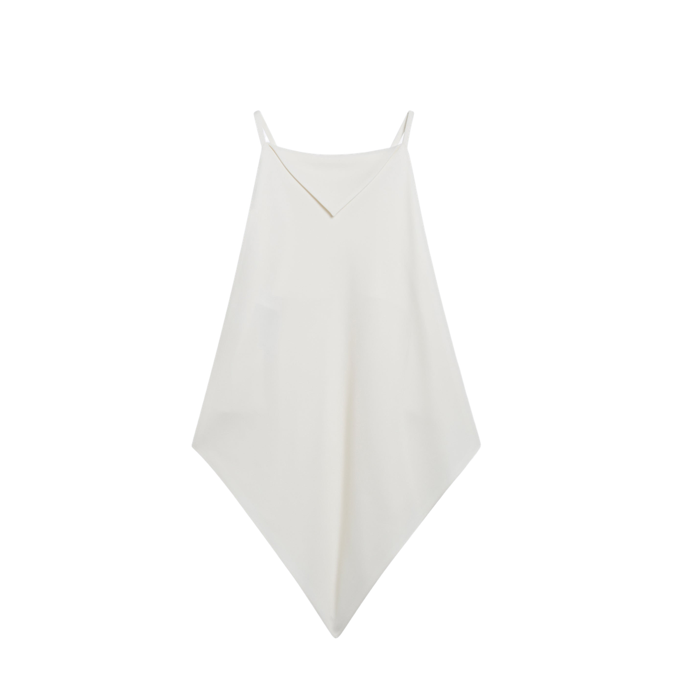 Scarf-inspired Wool and Silk Crepe Top in Ivory