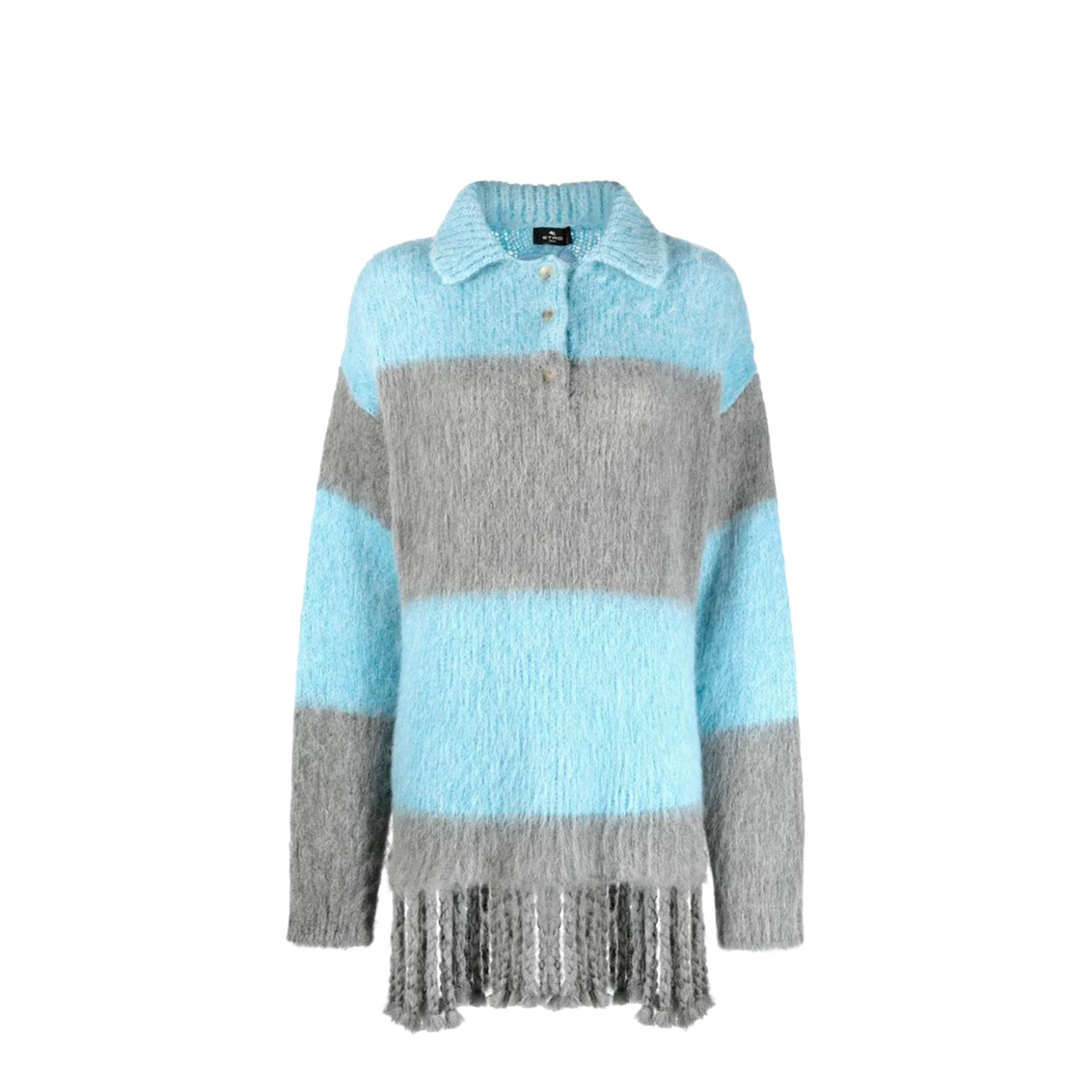 Striped Wool Blend Polo Shirt