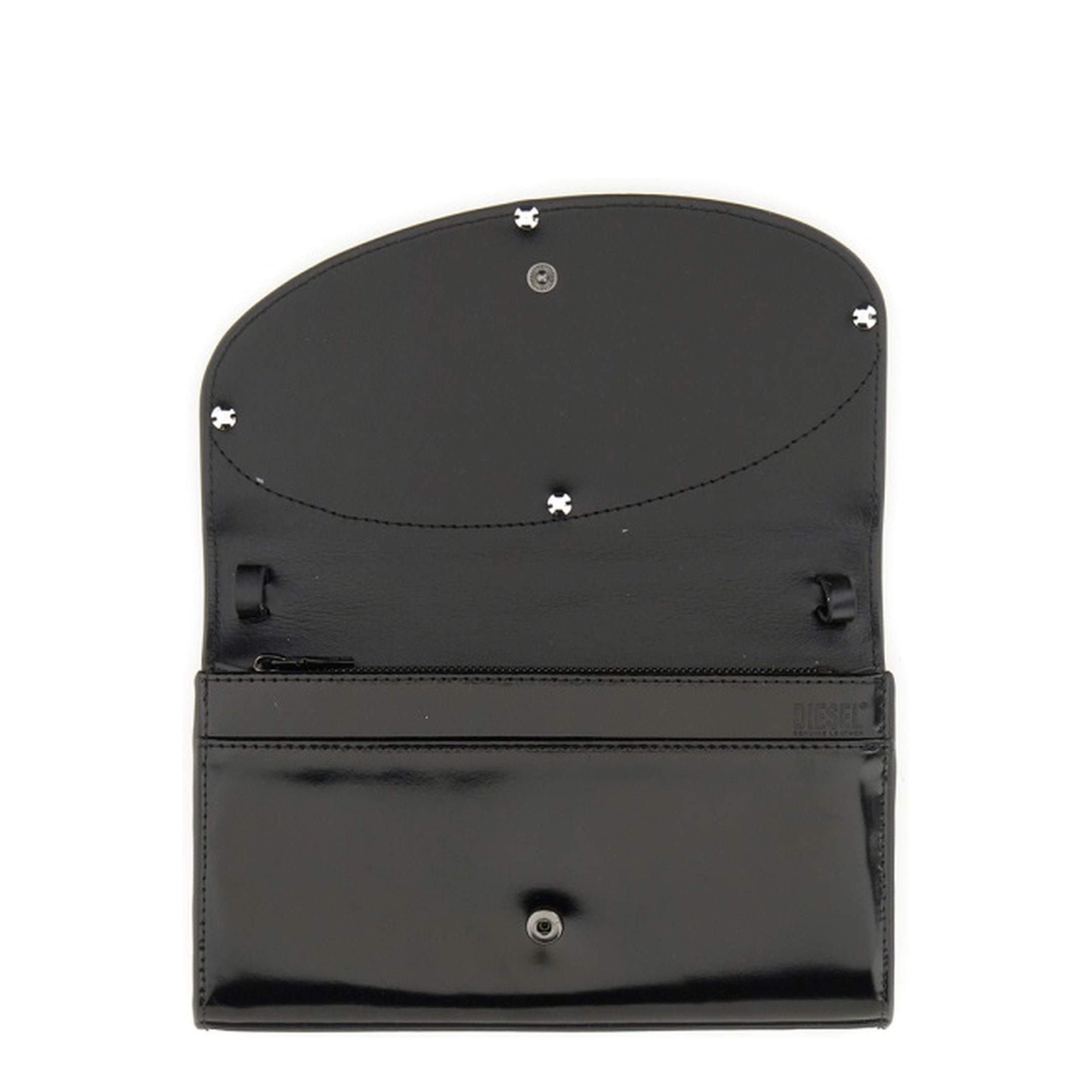 1DR Calfskin Wallet On Strap - Preto