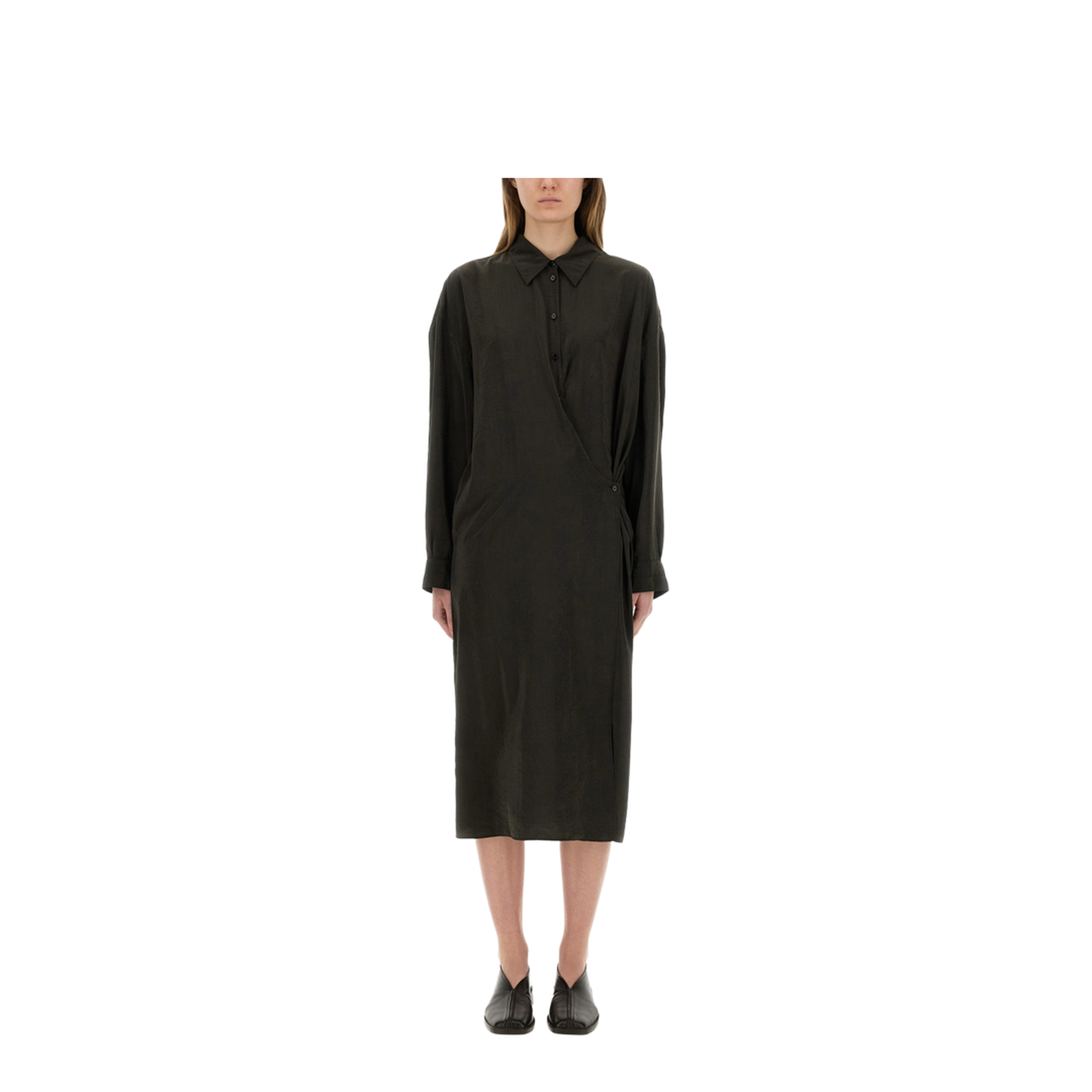 Straight Collar Twisted Dress