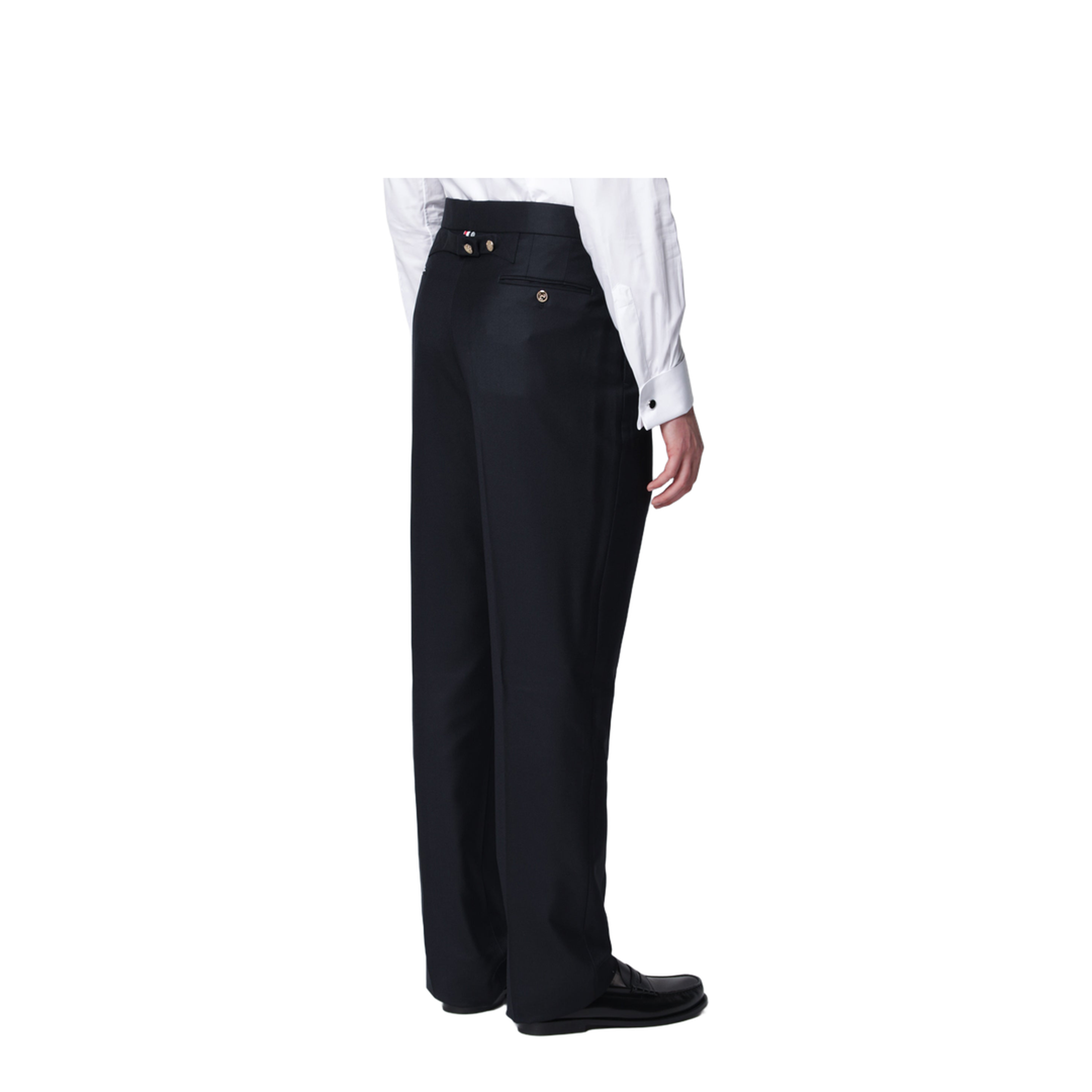 MAYFEYR - Thom Browne - Navy Blue Wool Trousers - MTC001A00626415