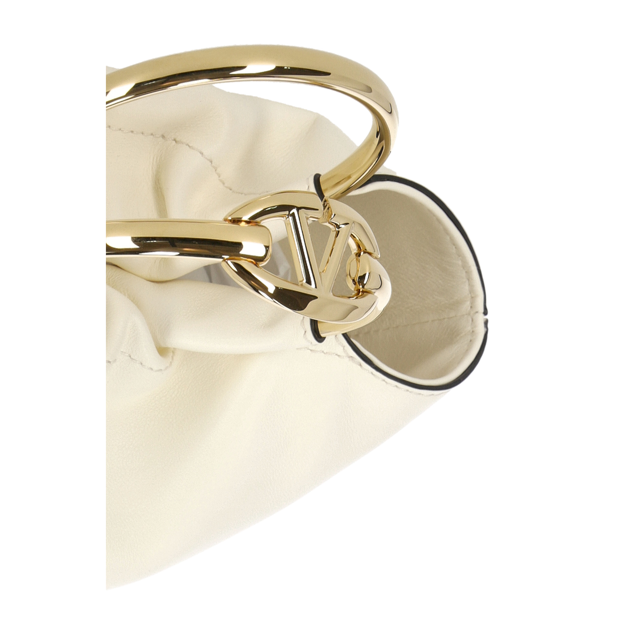 Ivory Leather Bucket Bag