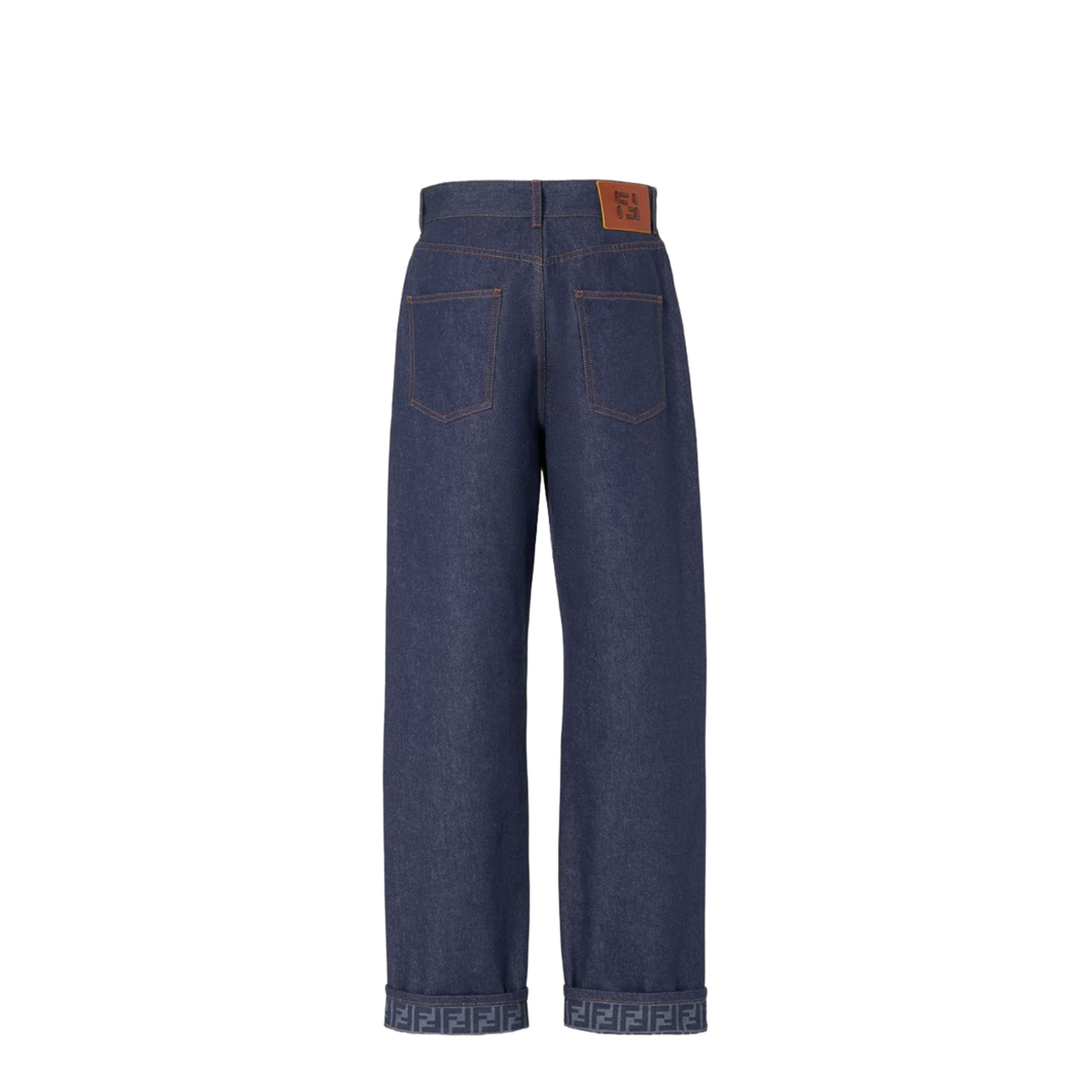 Navy Blue Wide-Leg Jeans