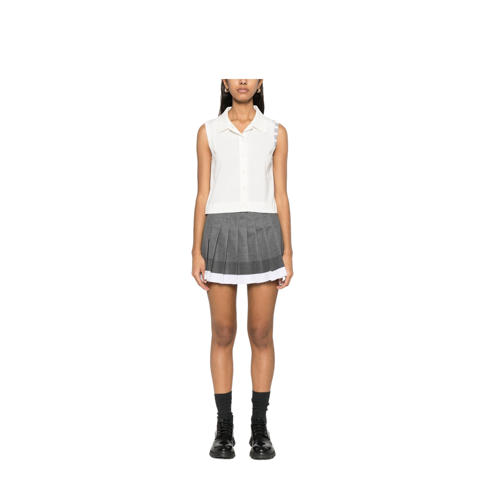 Cotton 4-Bar Cropped Shirt