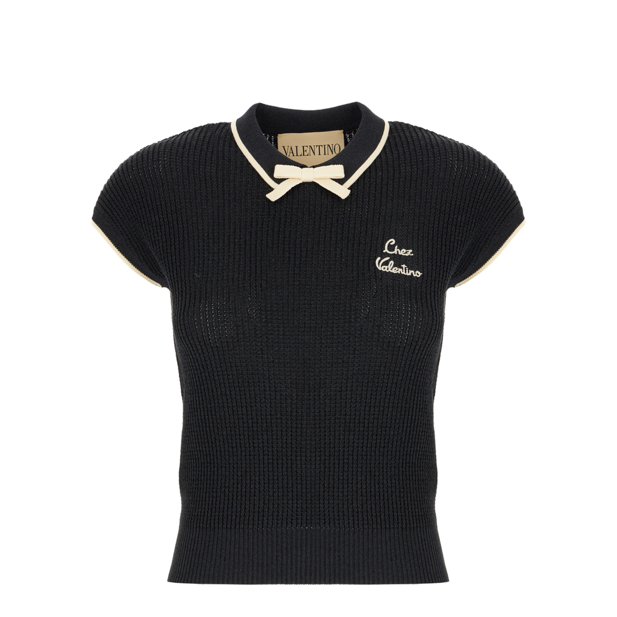 Black Cotton Sleeveless Sweater