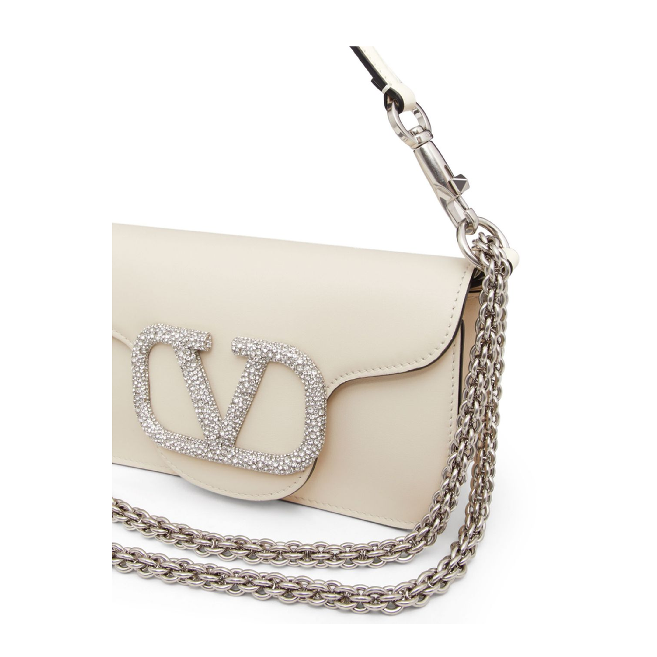 V-Logo Ivory Handbag