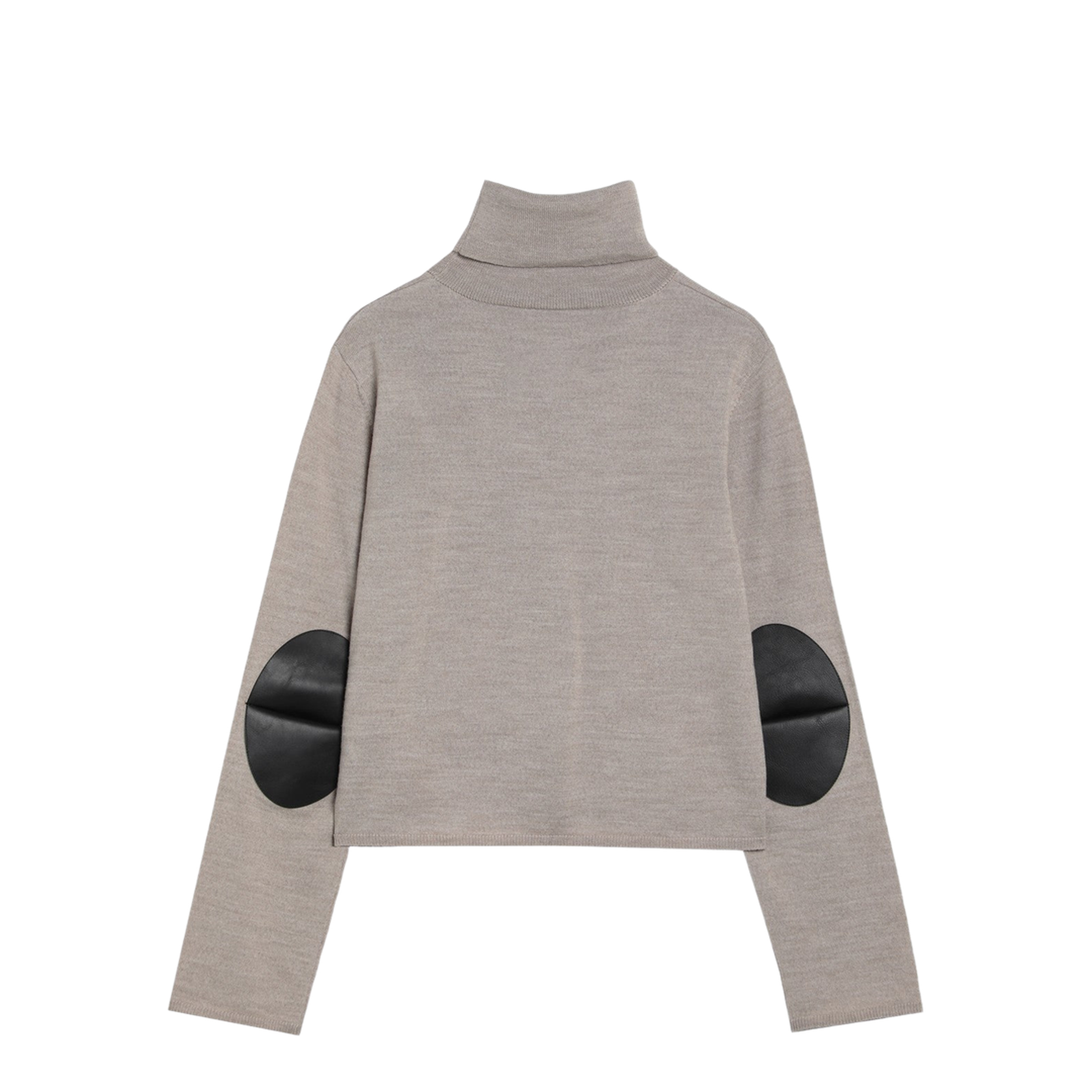 Beige Wool Blend Turtleneck Sweater