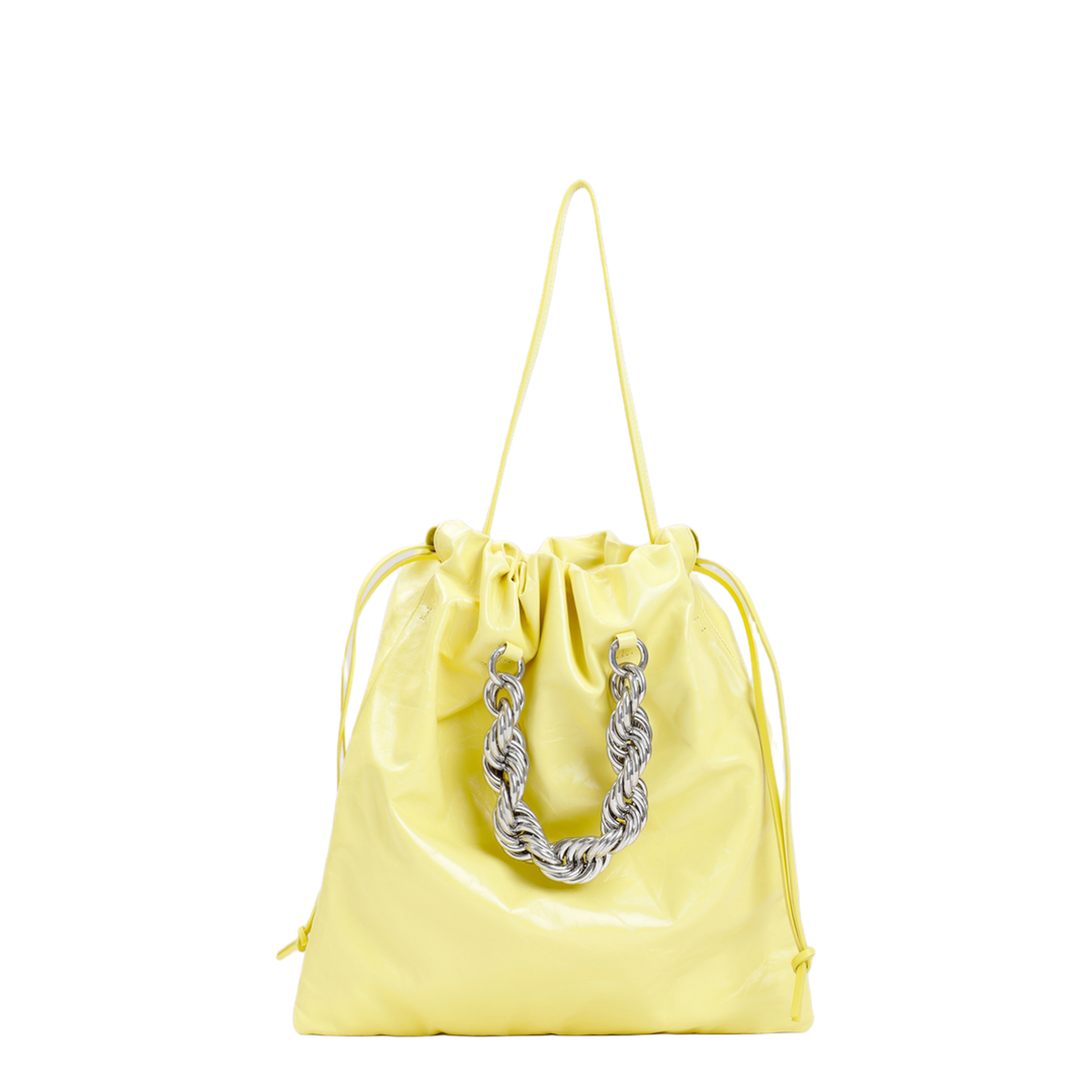 Yellow Leather Bucket Bag