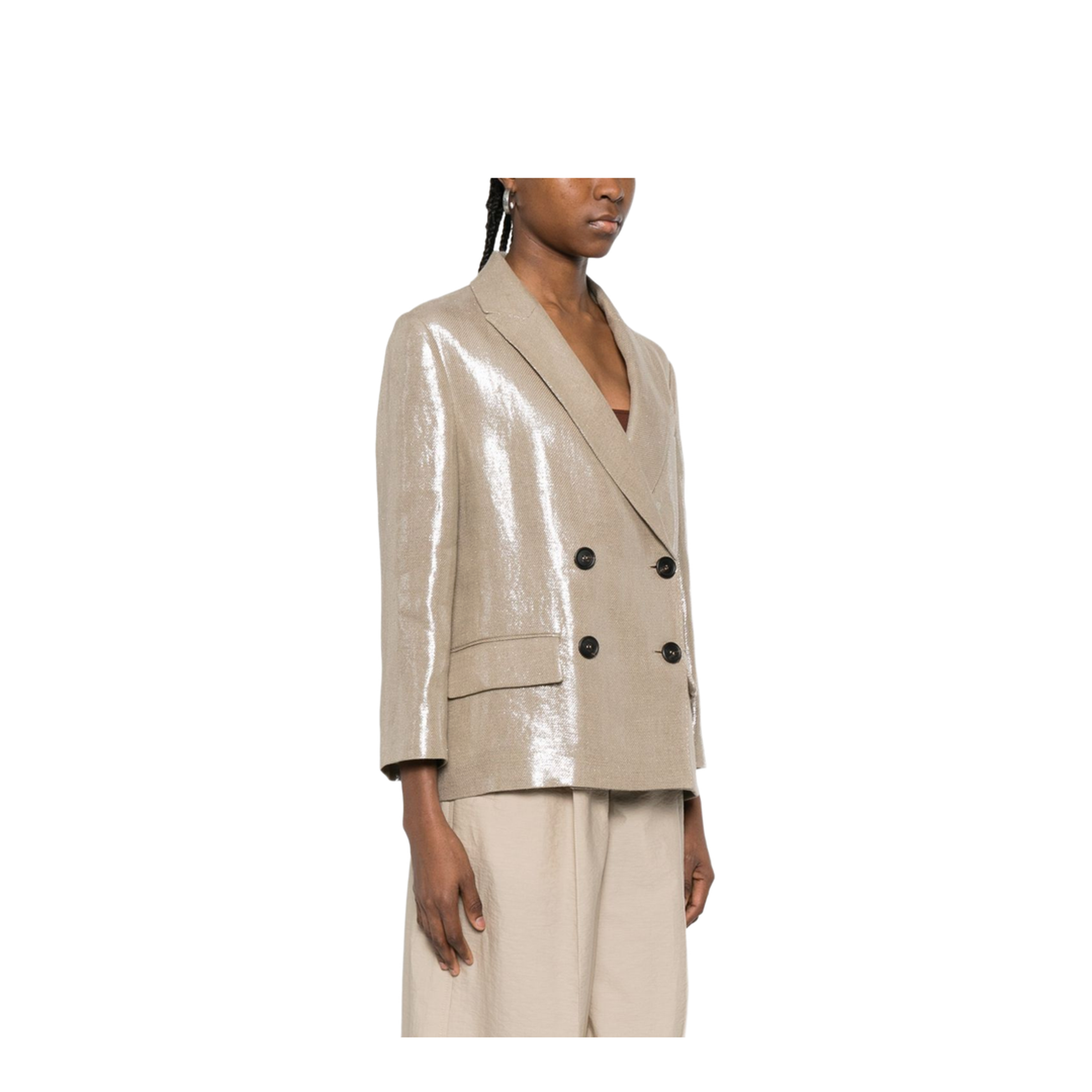 Linen Double-Breasted Jacket