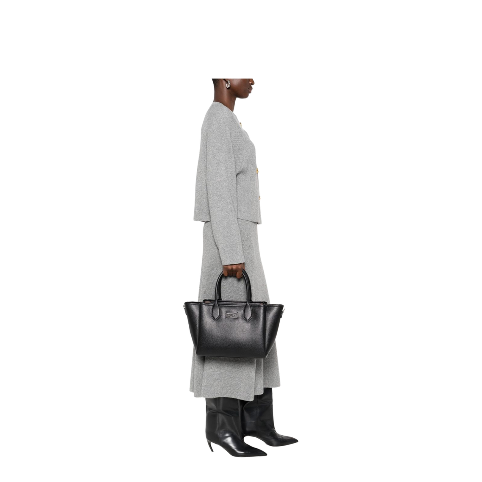 Medium Shopper Bag with Palmellato Finish