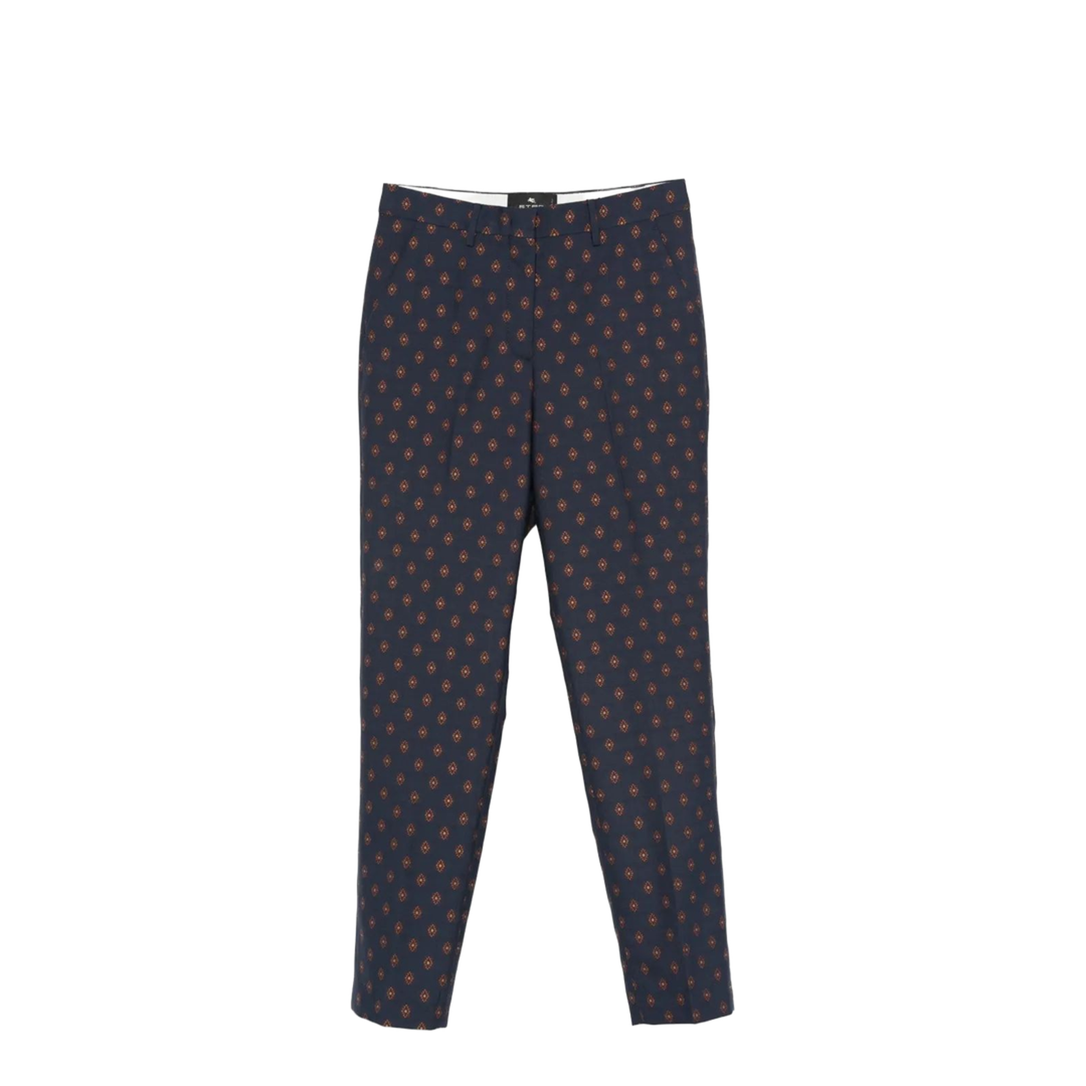 Jacquard Wool Blend Cigarette Trousers