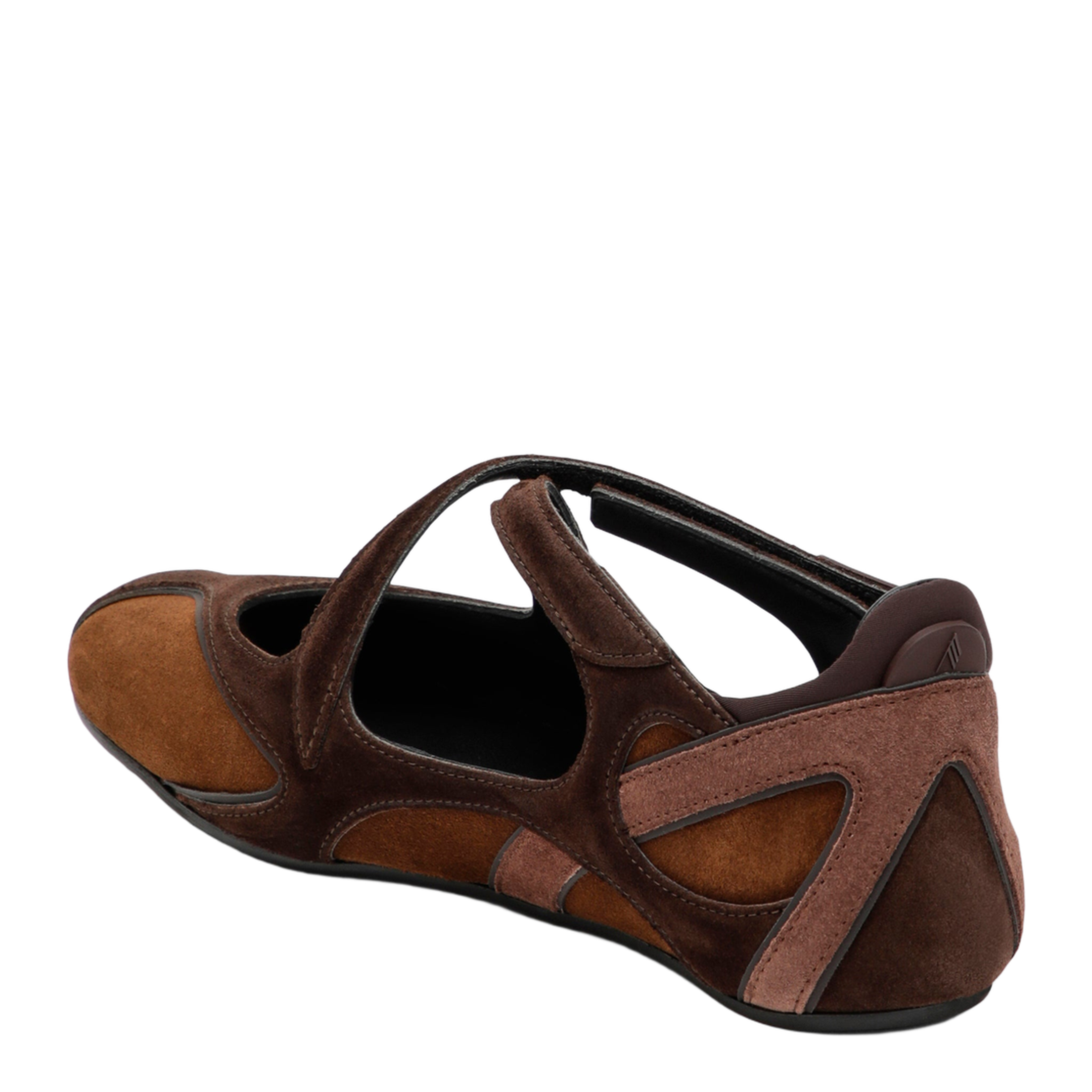 MAYFEYR - The Attico - Floor 01 Suede Ballerina-Sneaker Flats In Brown - 261WSH00871LBT040AA773