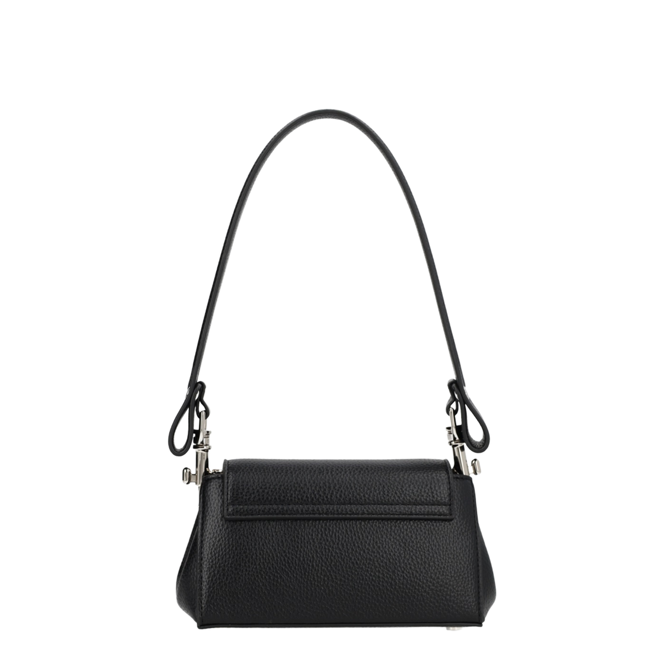 Hazel Polyurethane Shoulder Bag - Black
