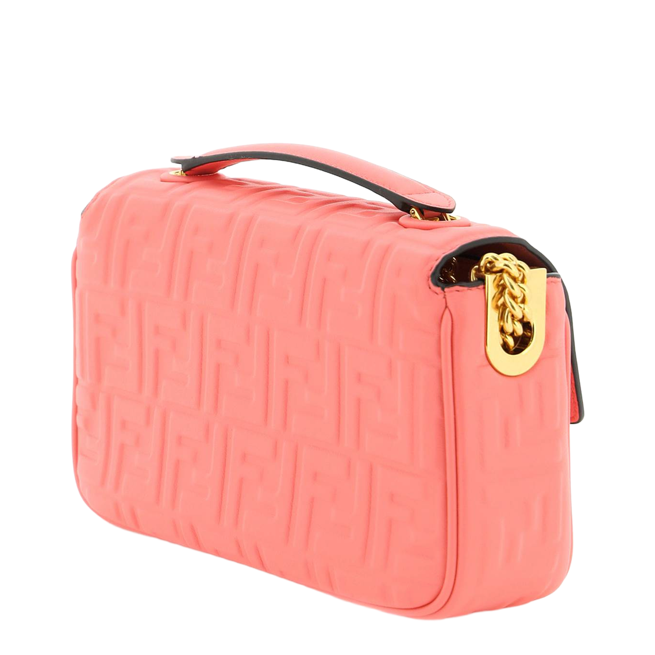 Baguette Chain Midi
Pink Nappa Leather Bag With FF Motif
