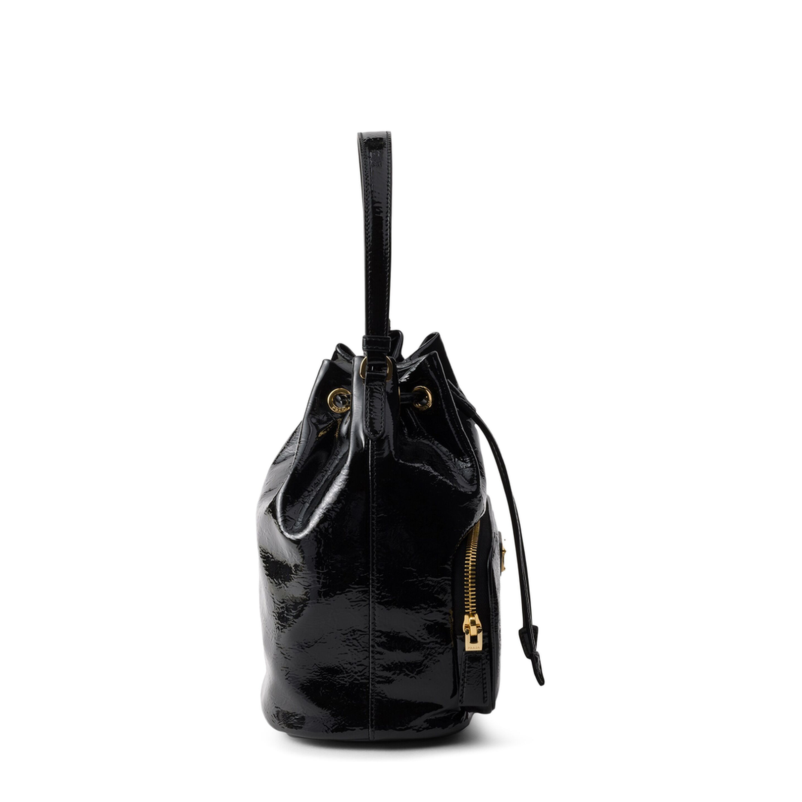 Duet Bucket Bag in Black Naplak
