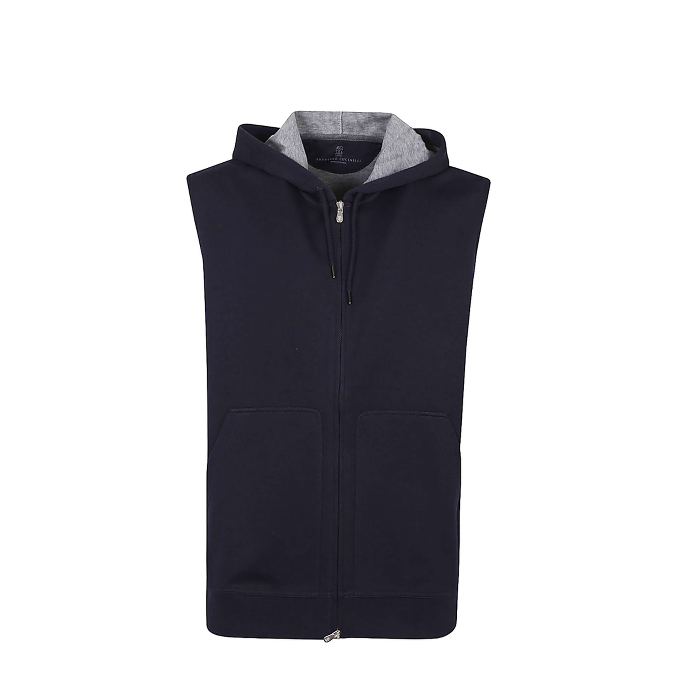 Sleeveless Sweatshirt With Zipper And Hood