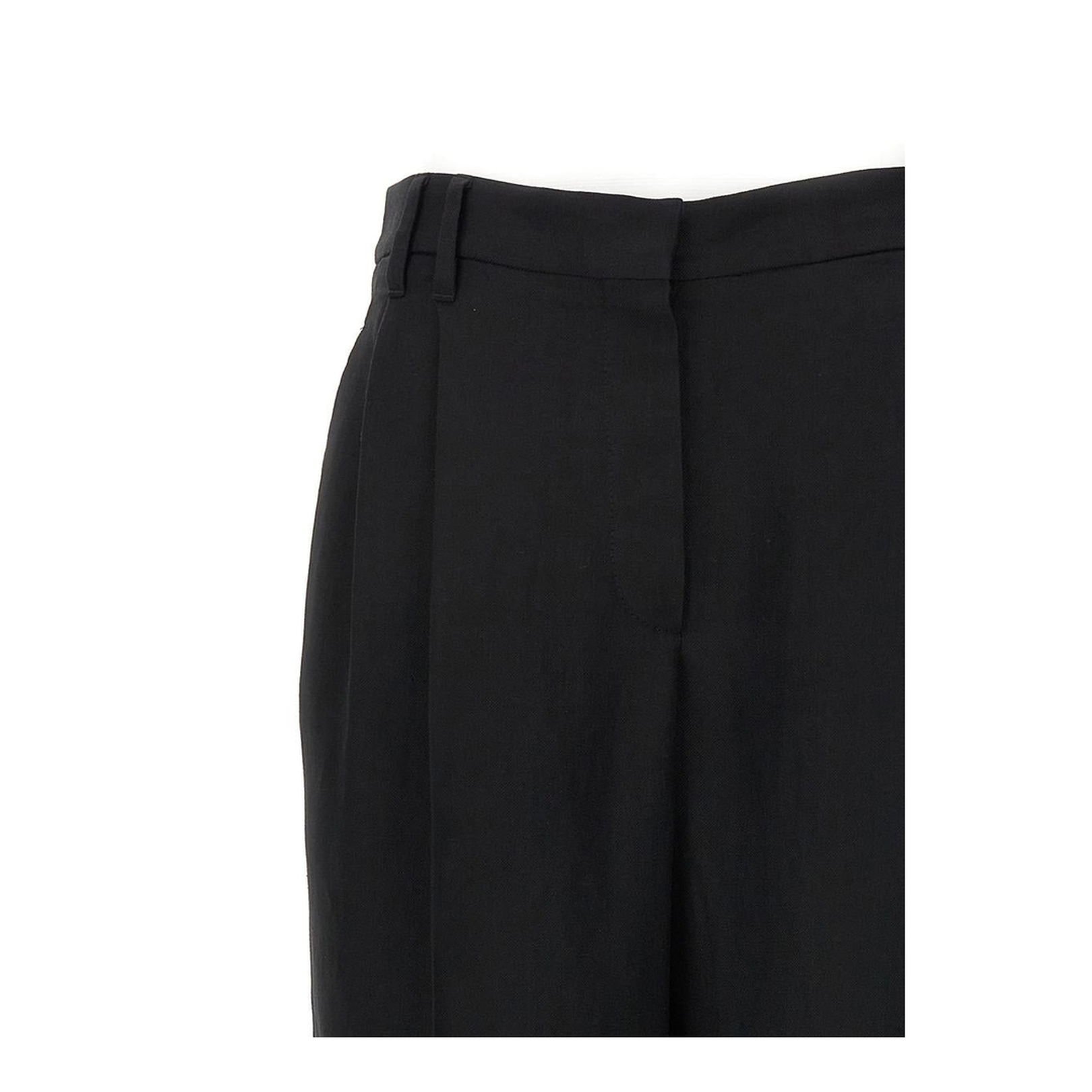 Slouchy Trousers in Viscose and Linen Fluid Twill with Moniline