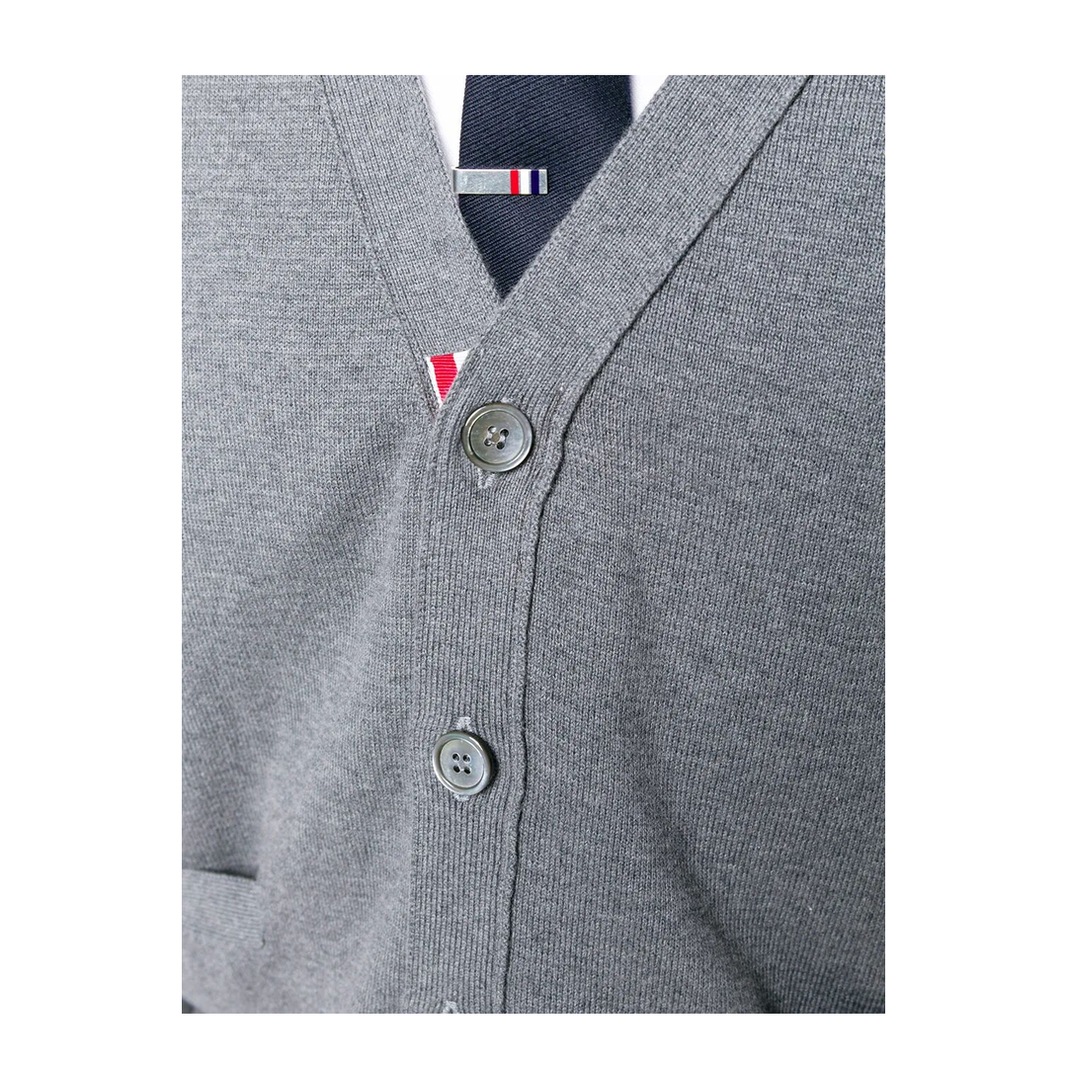 MAYFEYR - Thom Browne - 4-Bar V-Neck Cotton Cardigan - MKC171A00219