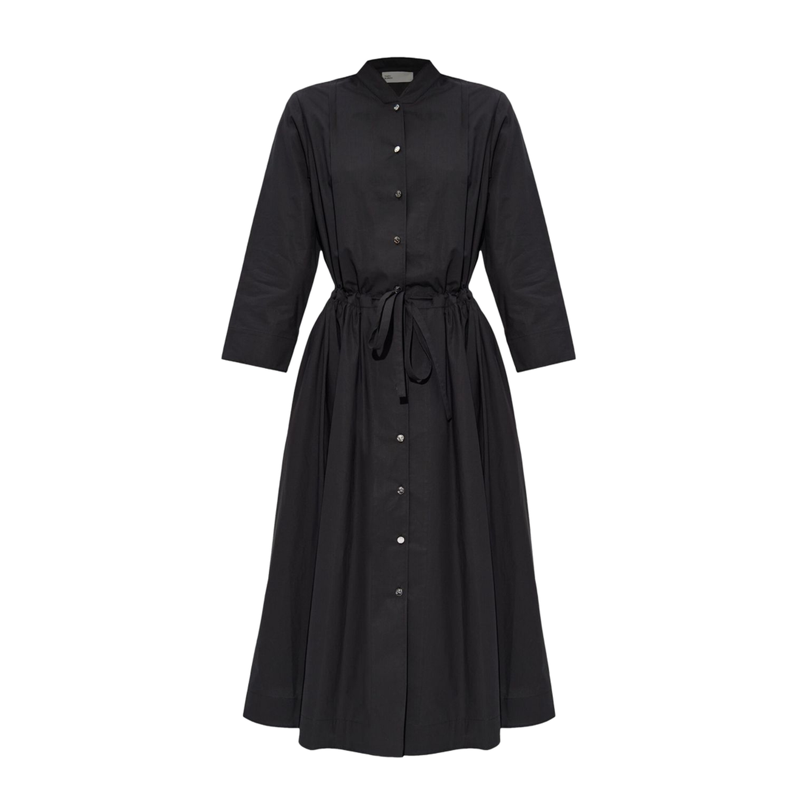 Black Cotton Dress with Belt