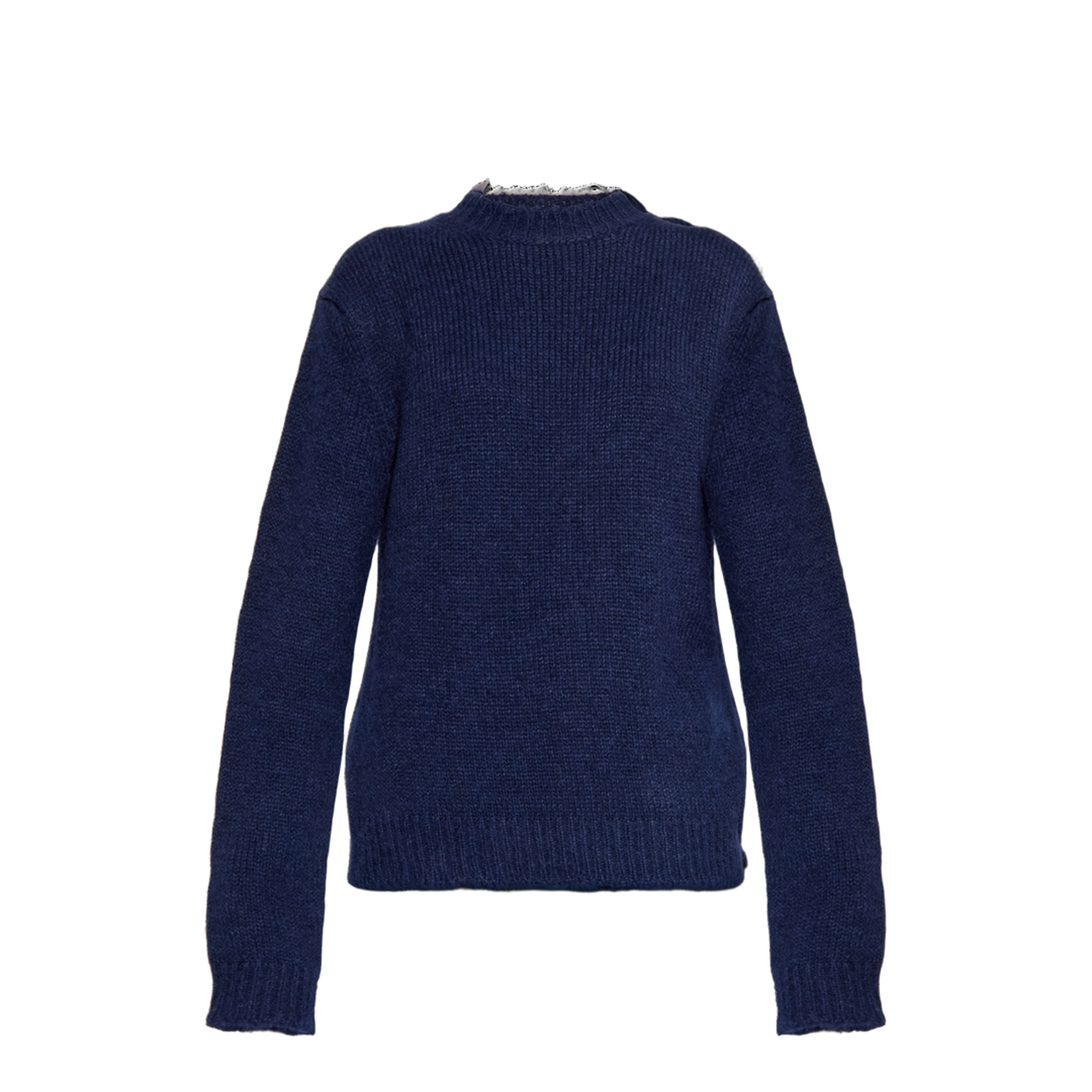 Navy Blue Alpaca Blend Oversize Sweater