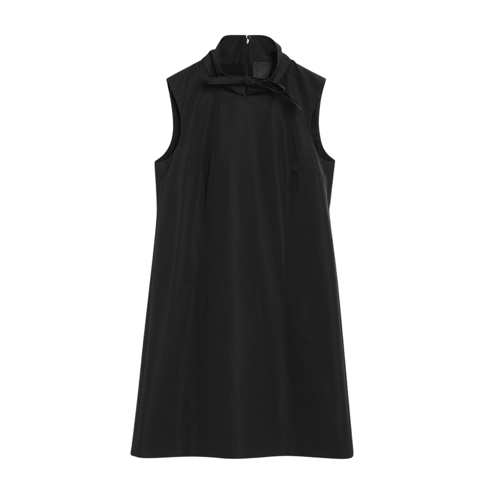 High-Neck Bow Mini Dress