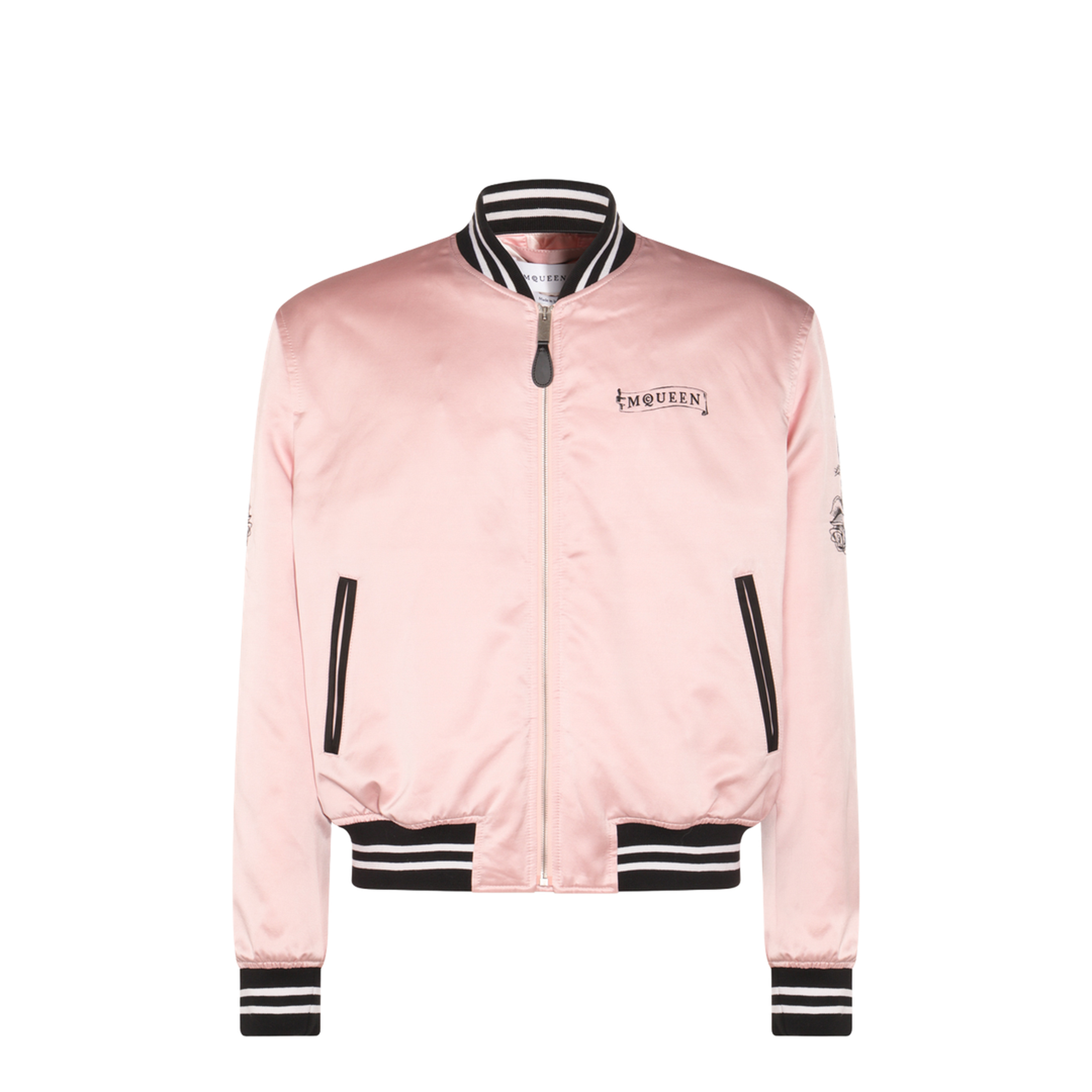 Pink And Black Cotton Casual Jacket