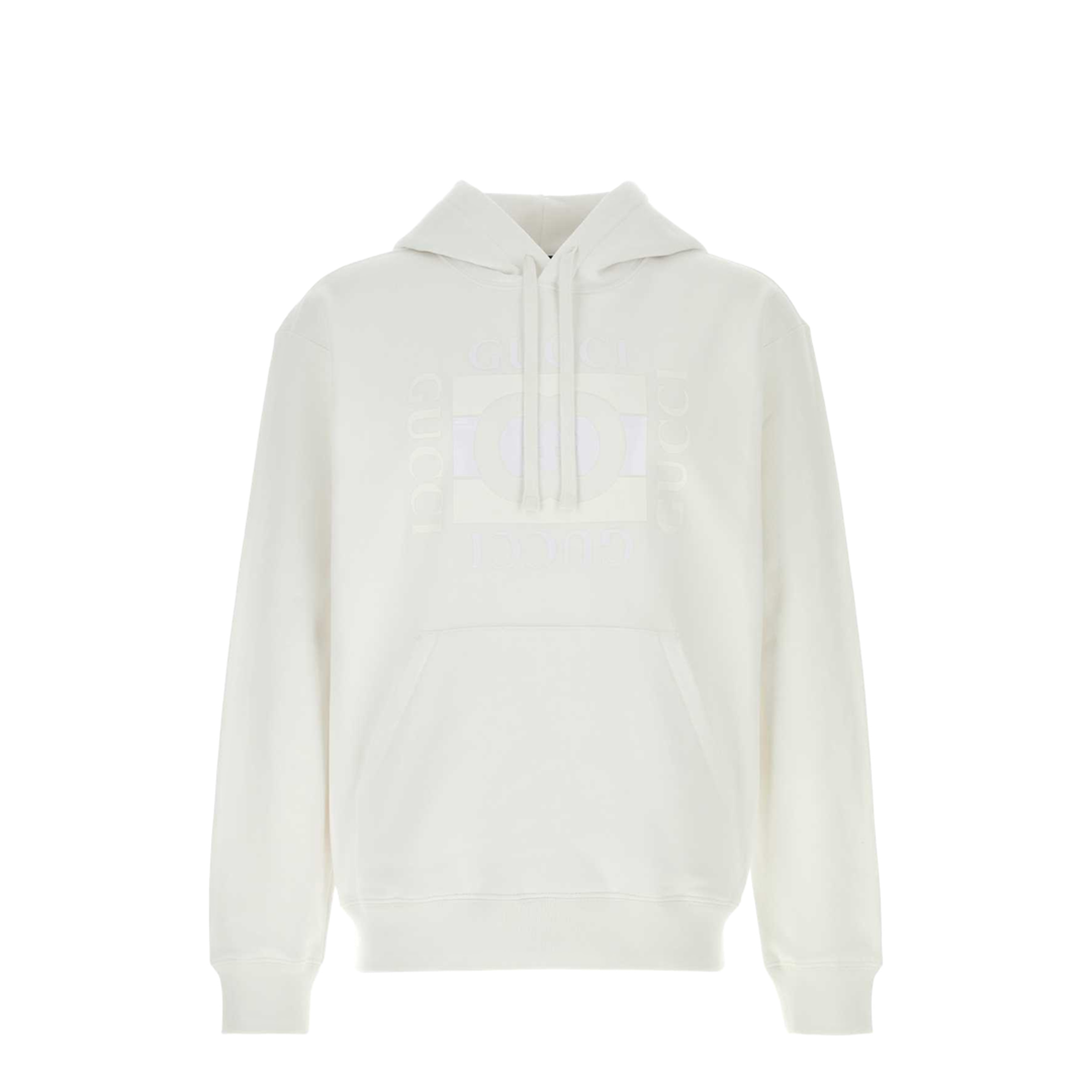Cotton Jersey Sweatshirt with Print in White