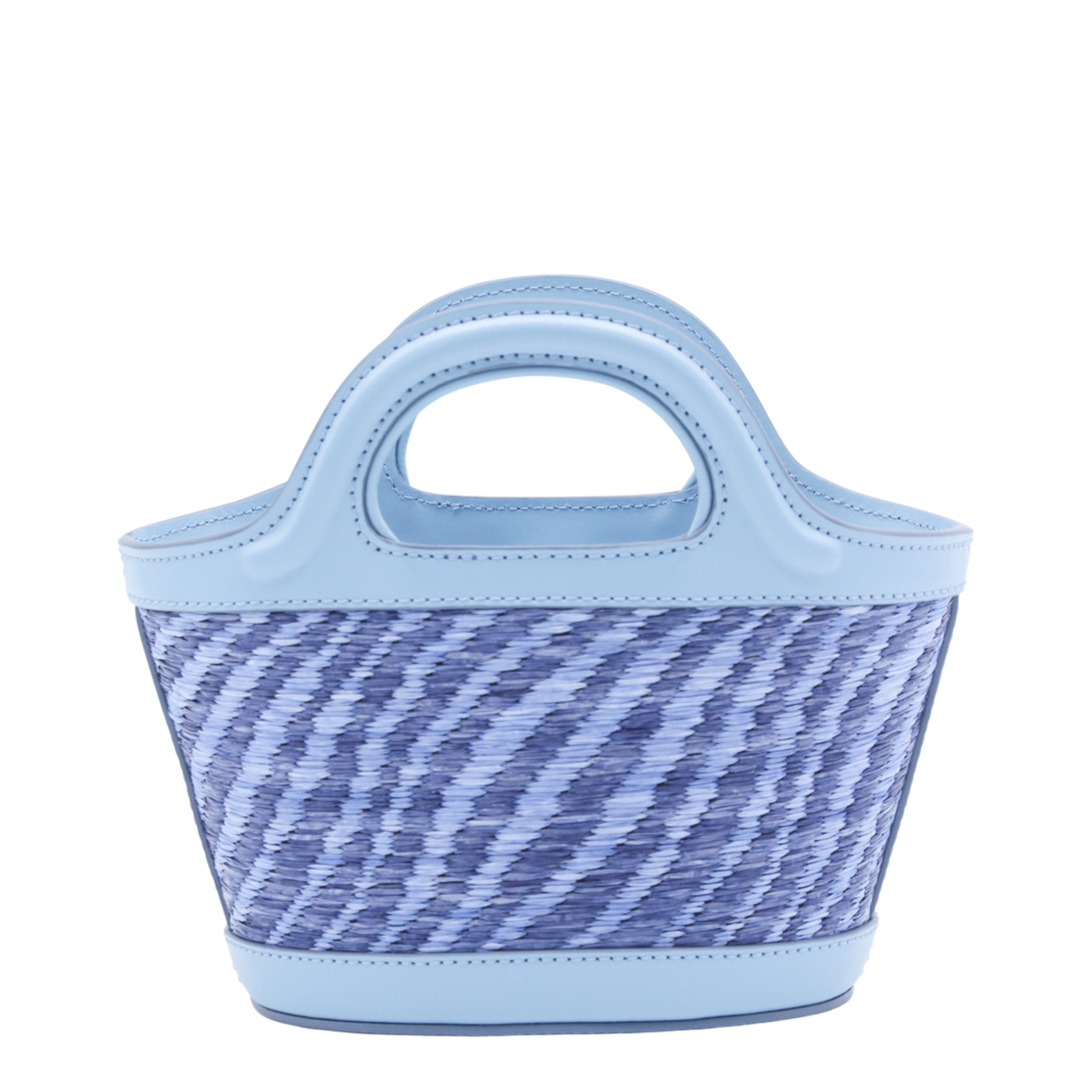 Blue Wavy Raffia-Effect Tropicalia Micro Bag