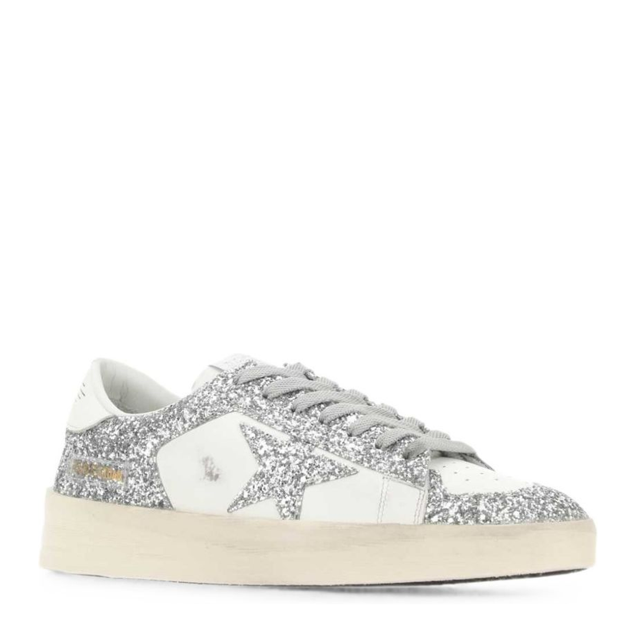 Stardan Sneakers in White and Silver Glitter
