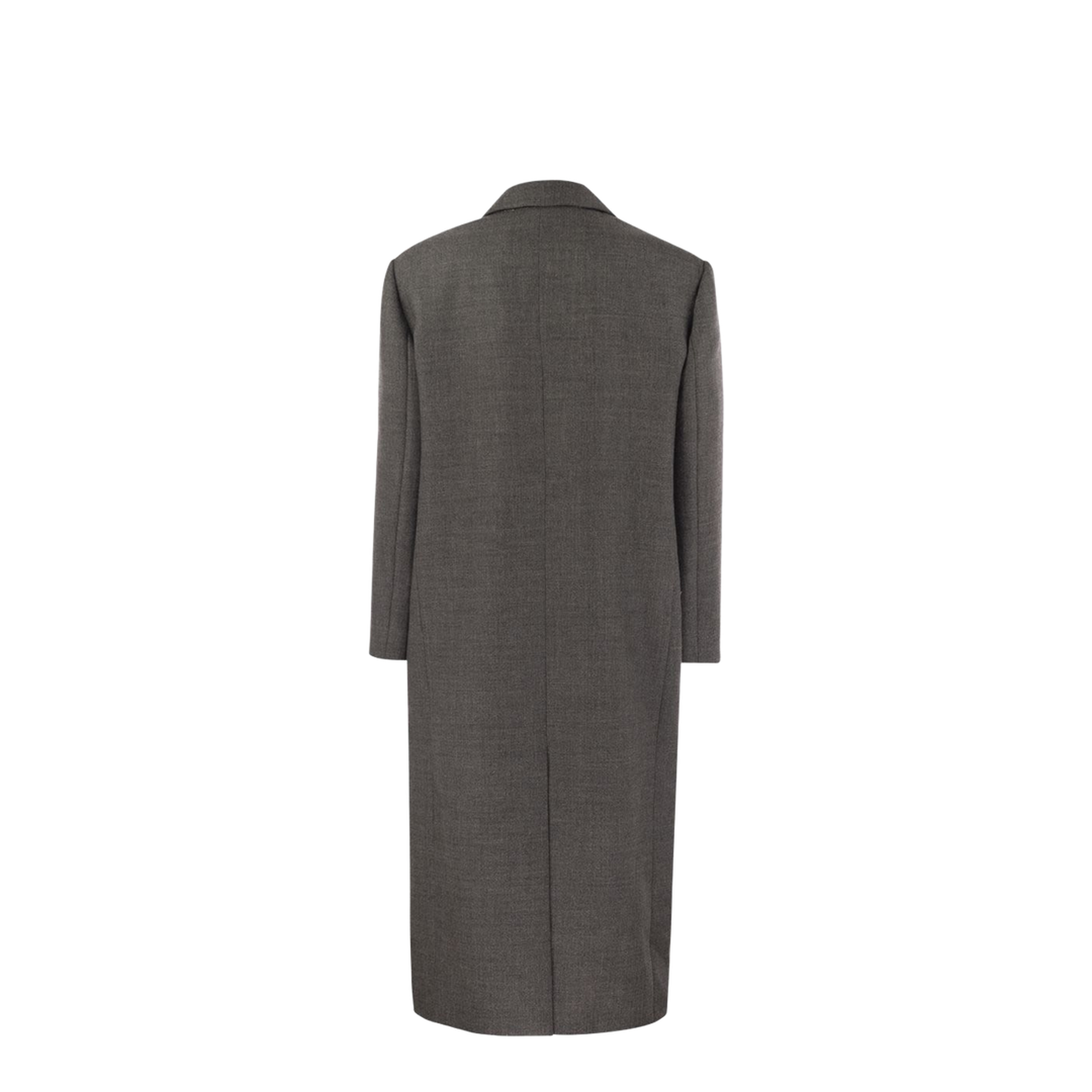 Double Breasted Wool Coat Dark Grey