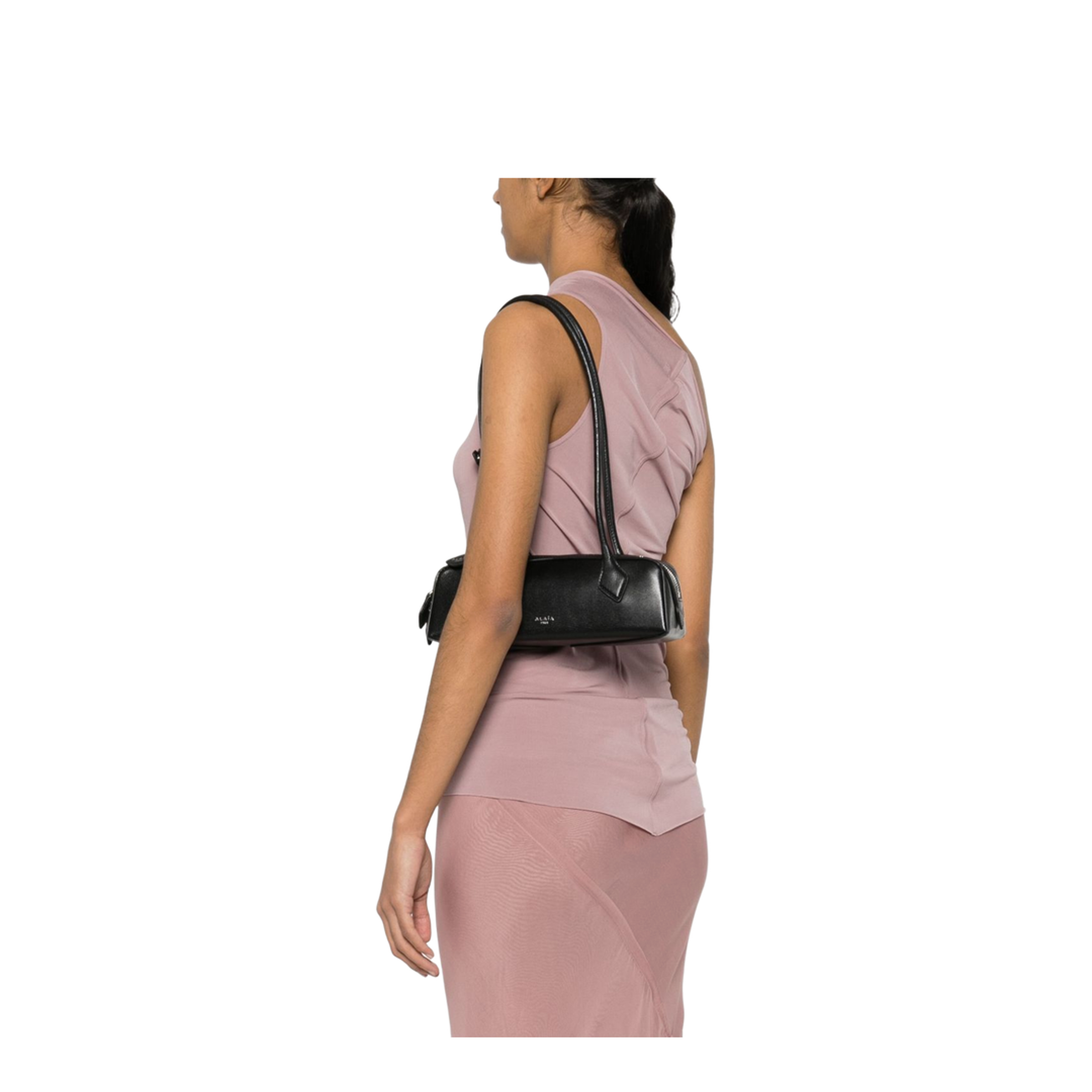 Le Teckel Small Goat Leather Shoulder Bag - Black