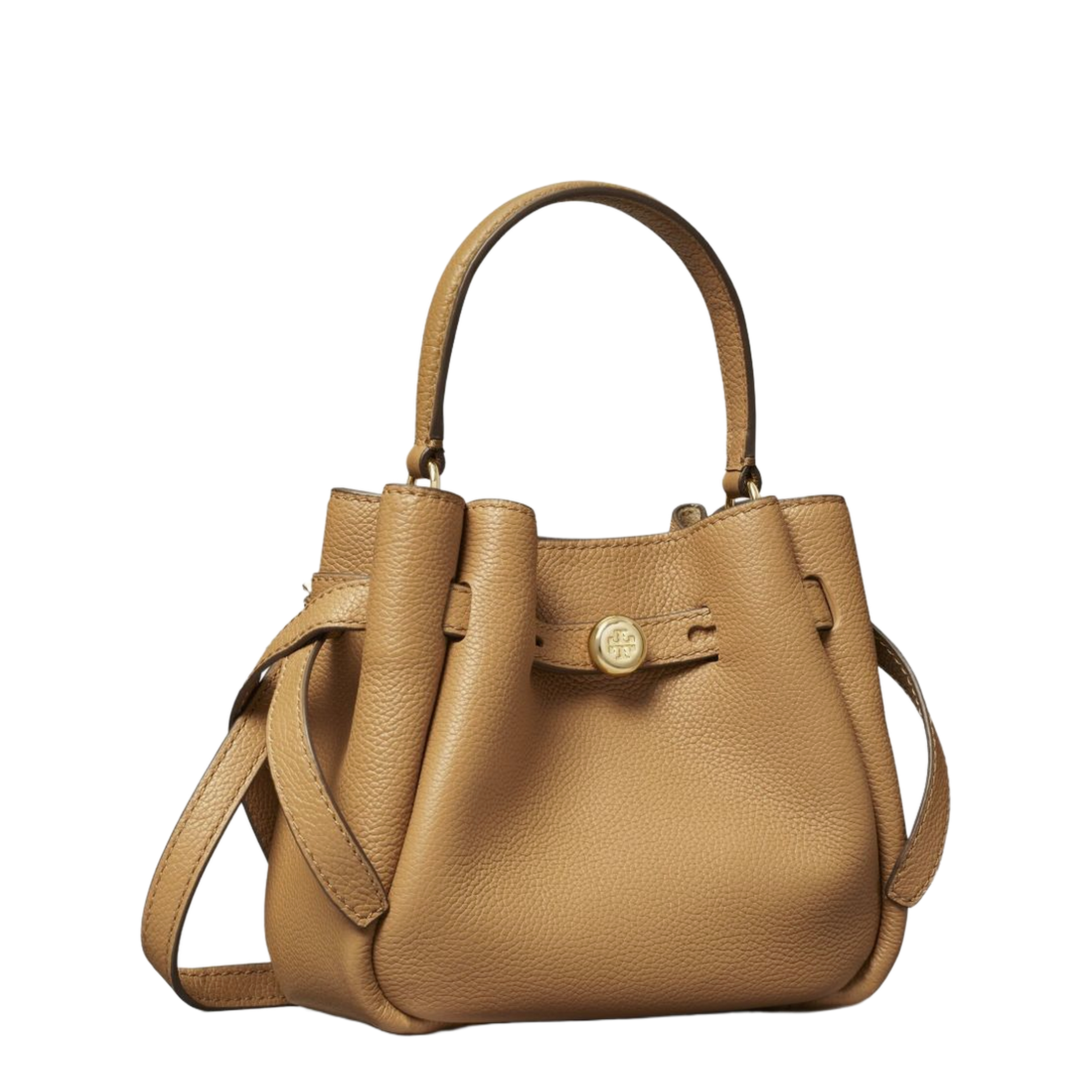 Romy Mini Pebbled Leather Crossbody Bag - Tiramisu