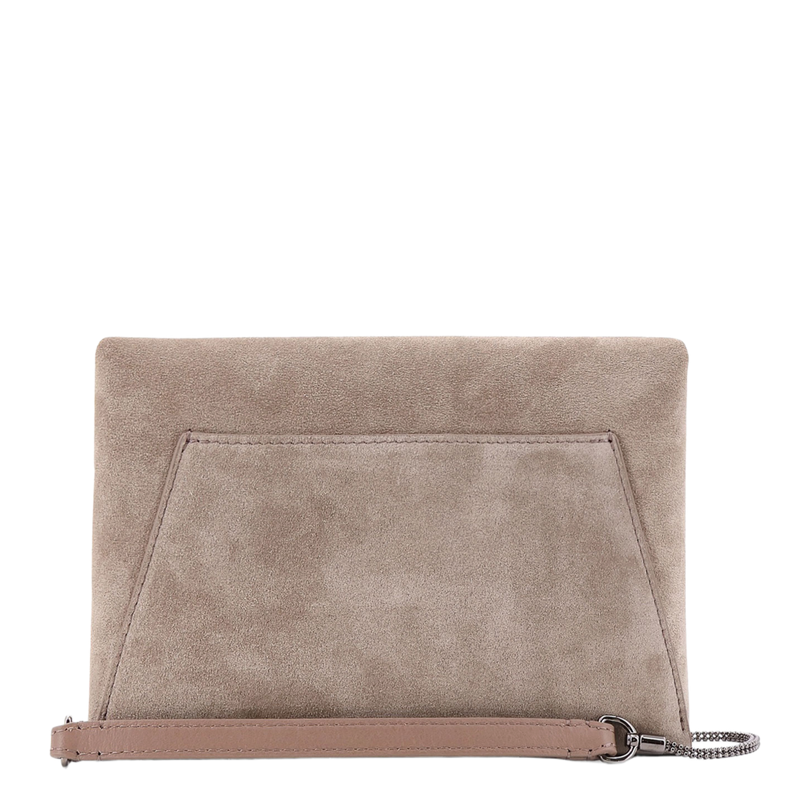Monile Suede Clutch Bag