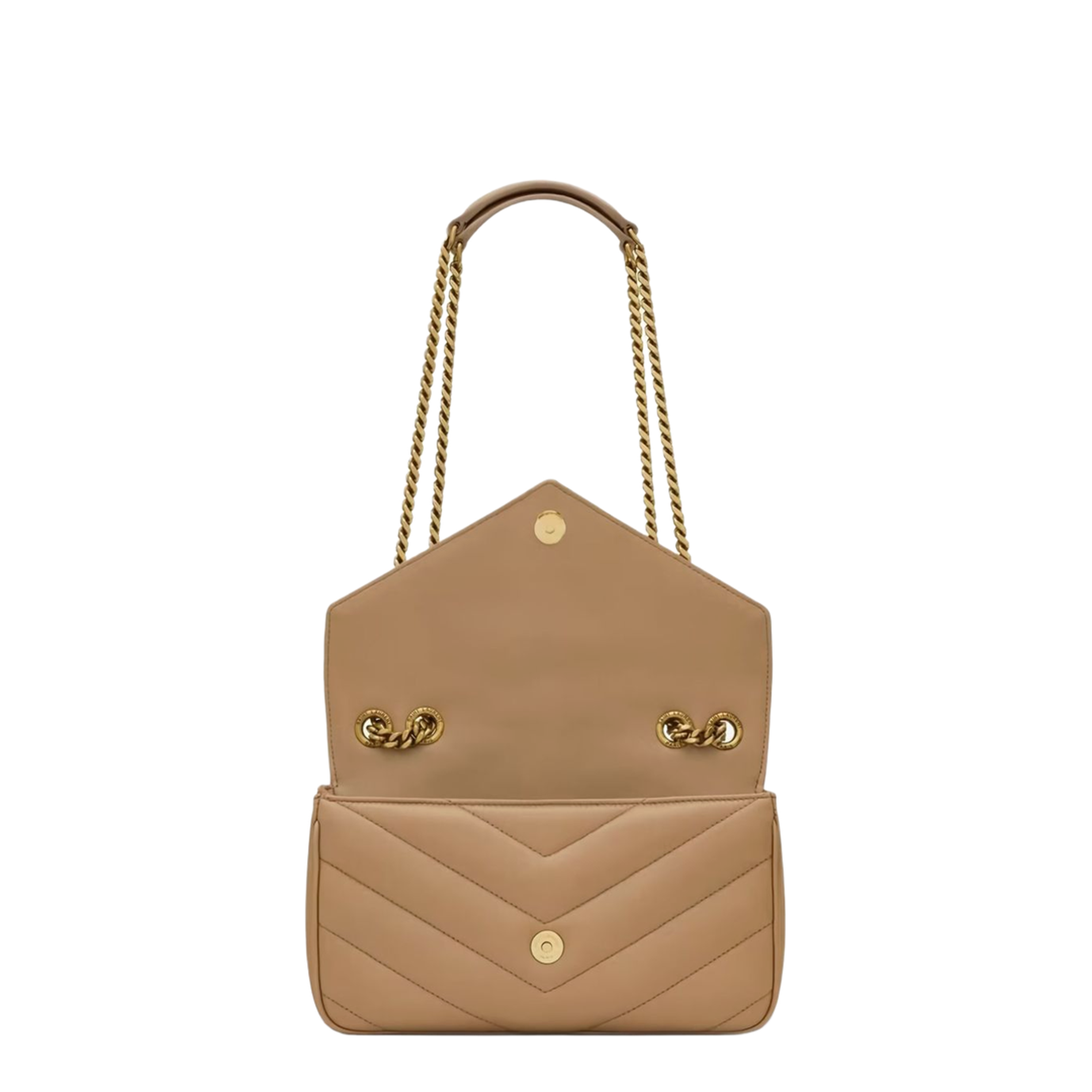 Loulou Small Matelassé Lambskin Crossbody Bag - Natural Tan