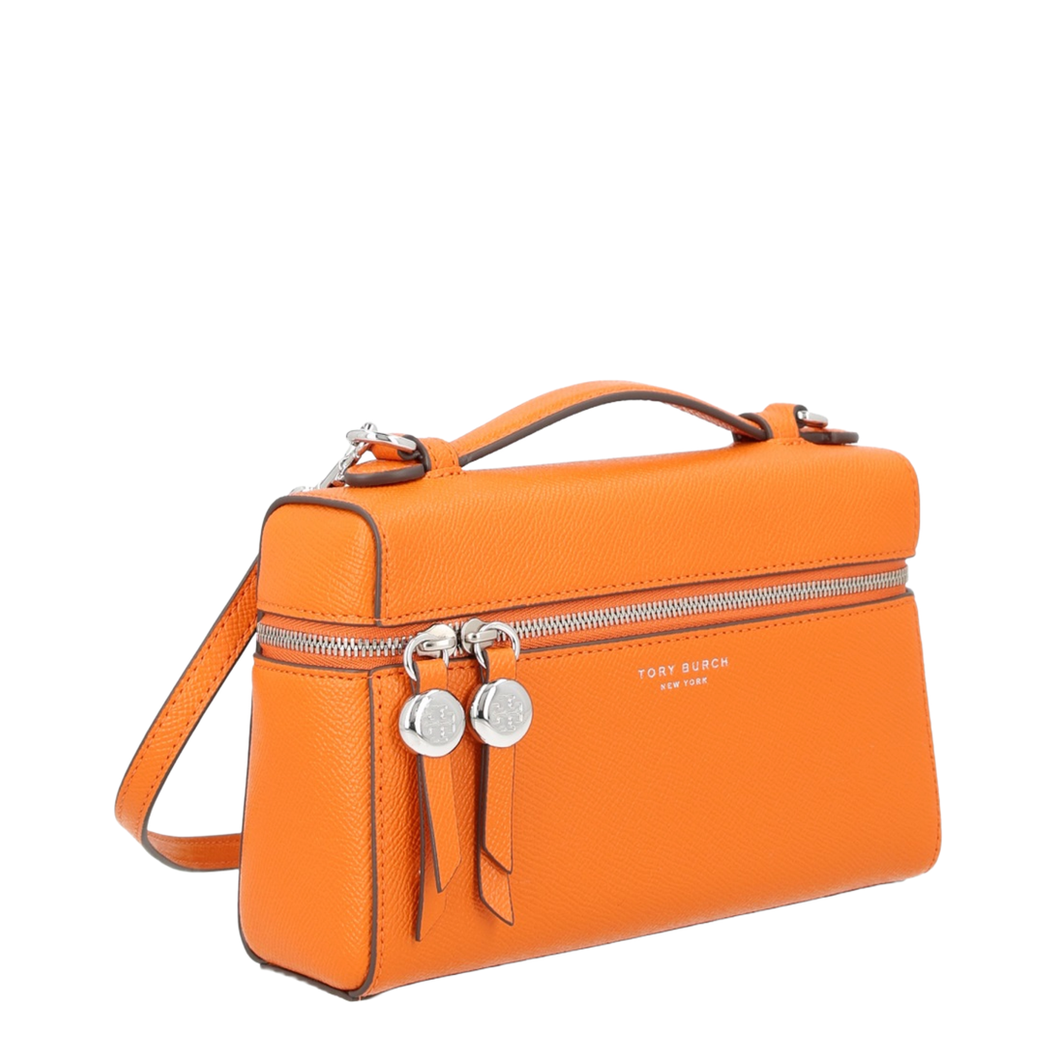 Romy Slim Saffiano Top-Handle Bag - Orange