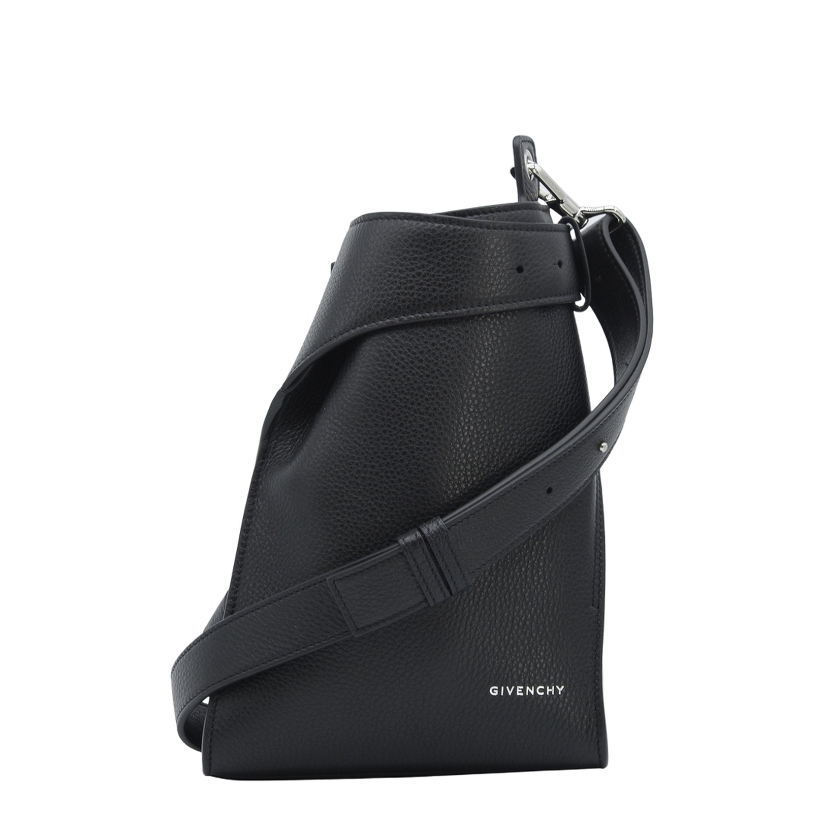 Small Belted Hobo Bag in Grained Leather