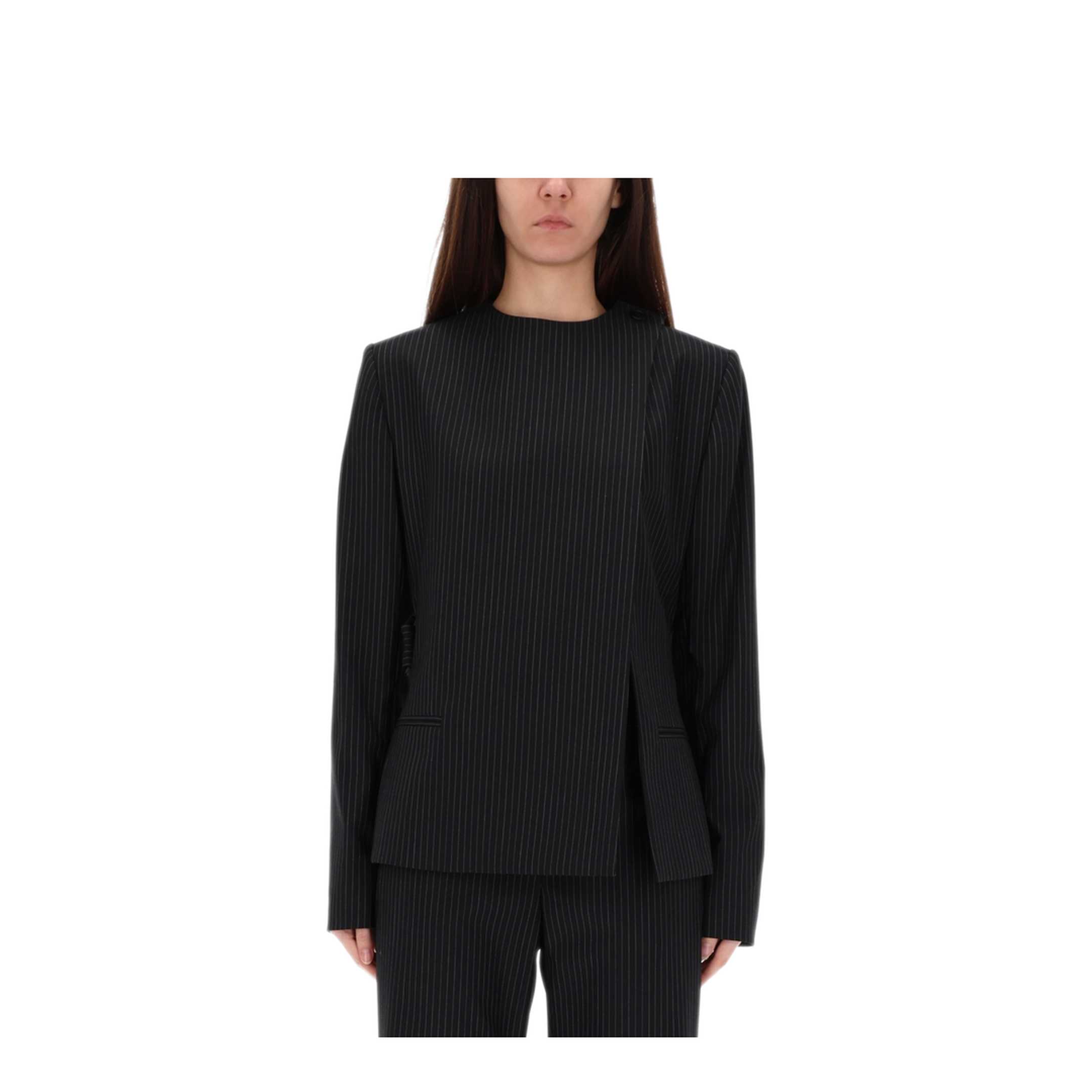 MAYFEYR - Courreges - Buckle Pinstripes Jacket - 325CVE132PL02249901