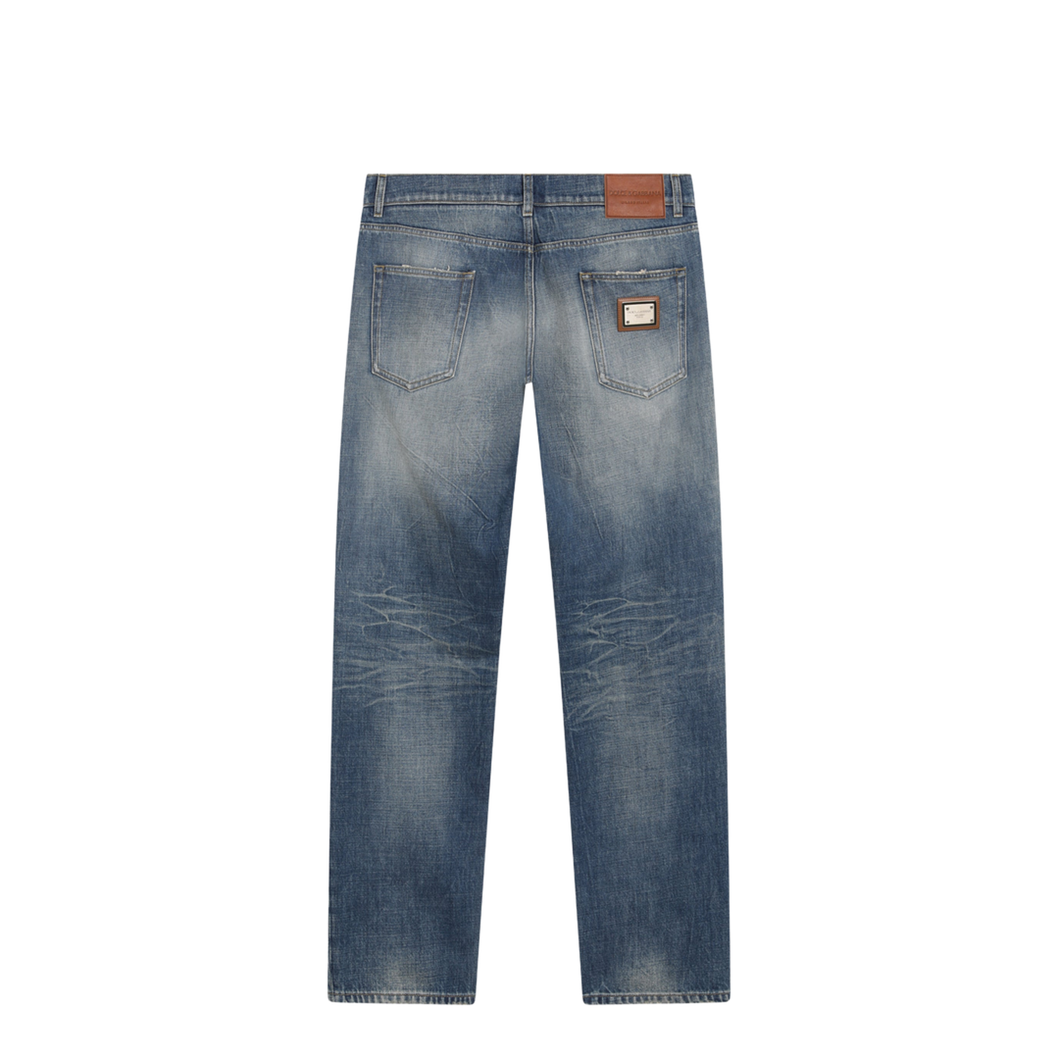 MAYFEYR - Dolce & Gabbana - Blue Washed-Effect Jeans With Logo Plaque - GP02XDG8PO5S9001