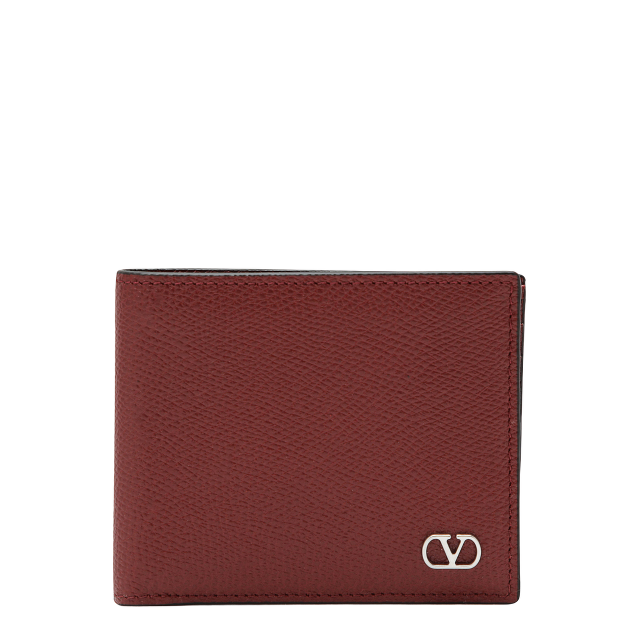 MAYFEYR - Valentino - Dark Red Vlogo Signature Bi-Fold Wallet - 9Y2P0AP3UAGAQS