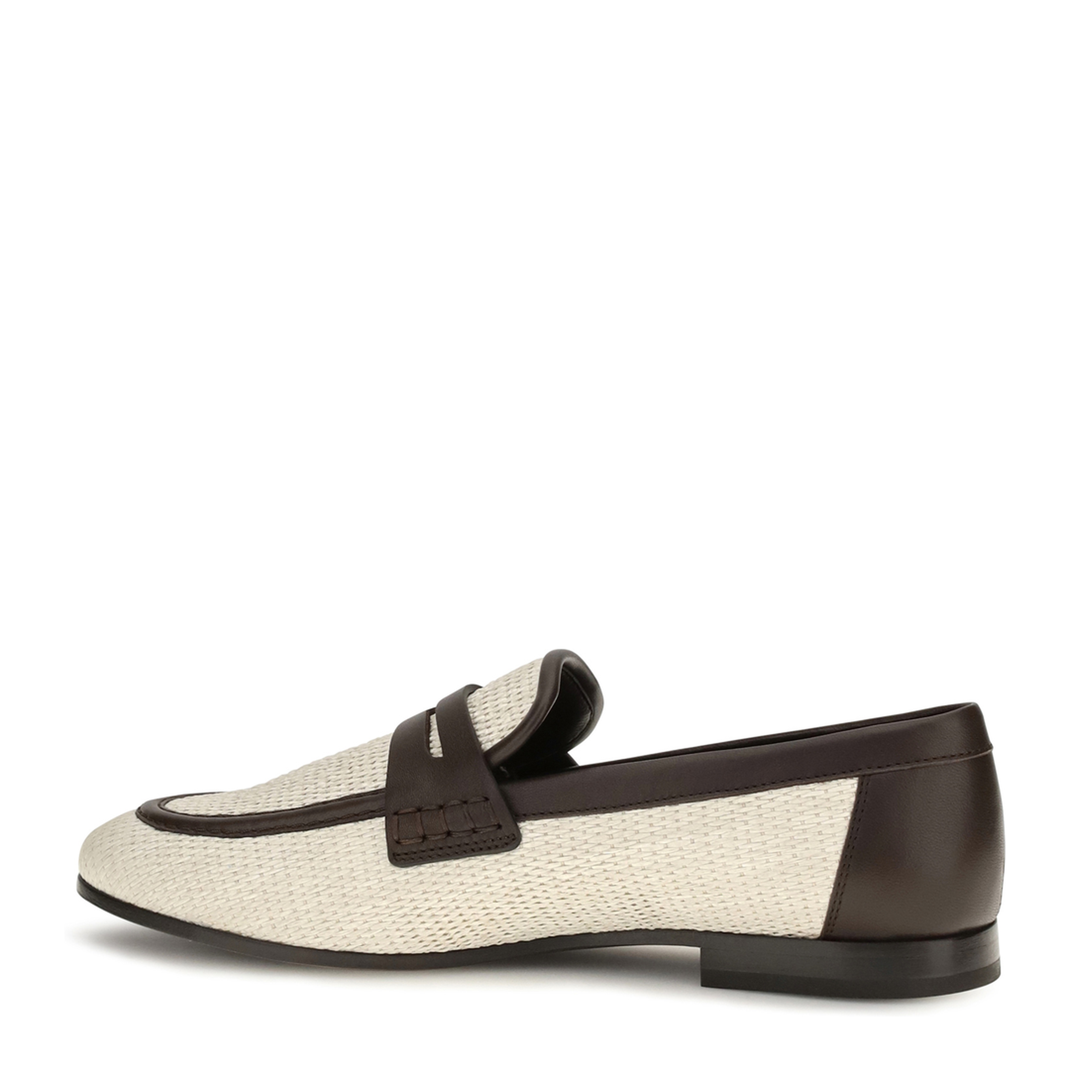 MAYFEYR - Brunello Cucinelli - Two-Tone Leather And Raffia Loafers - MZQ9C3210