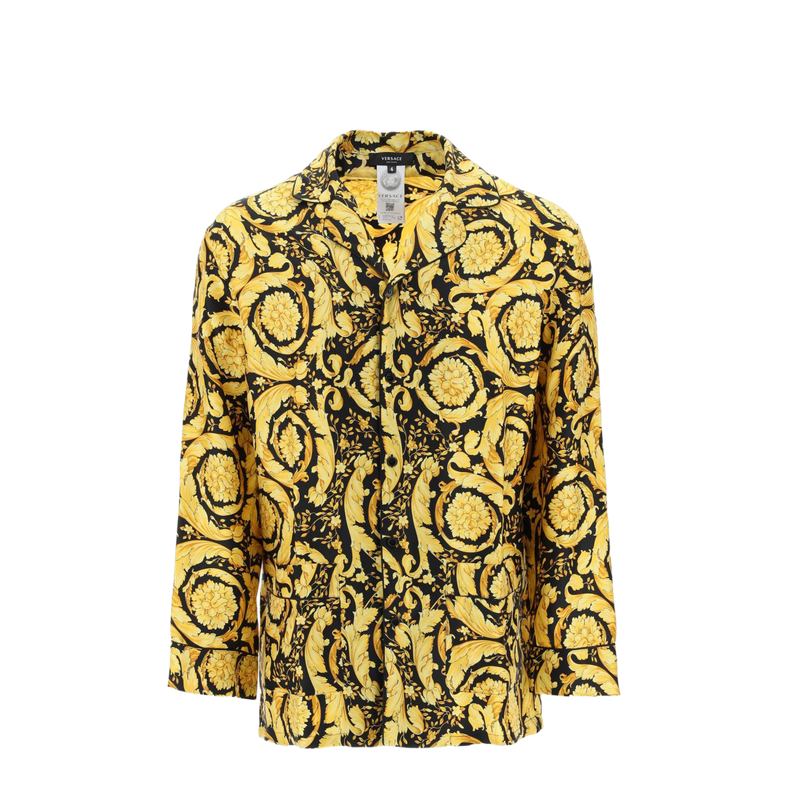 Barocco Logo Printed Silk Shirt