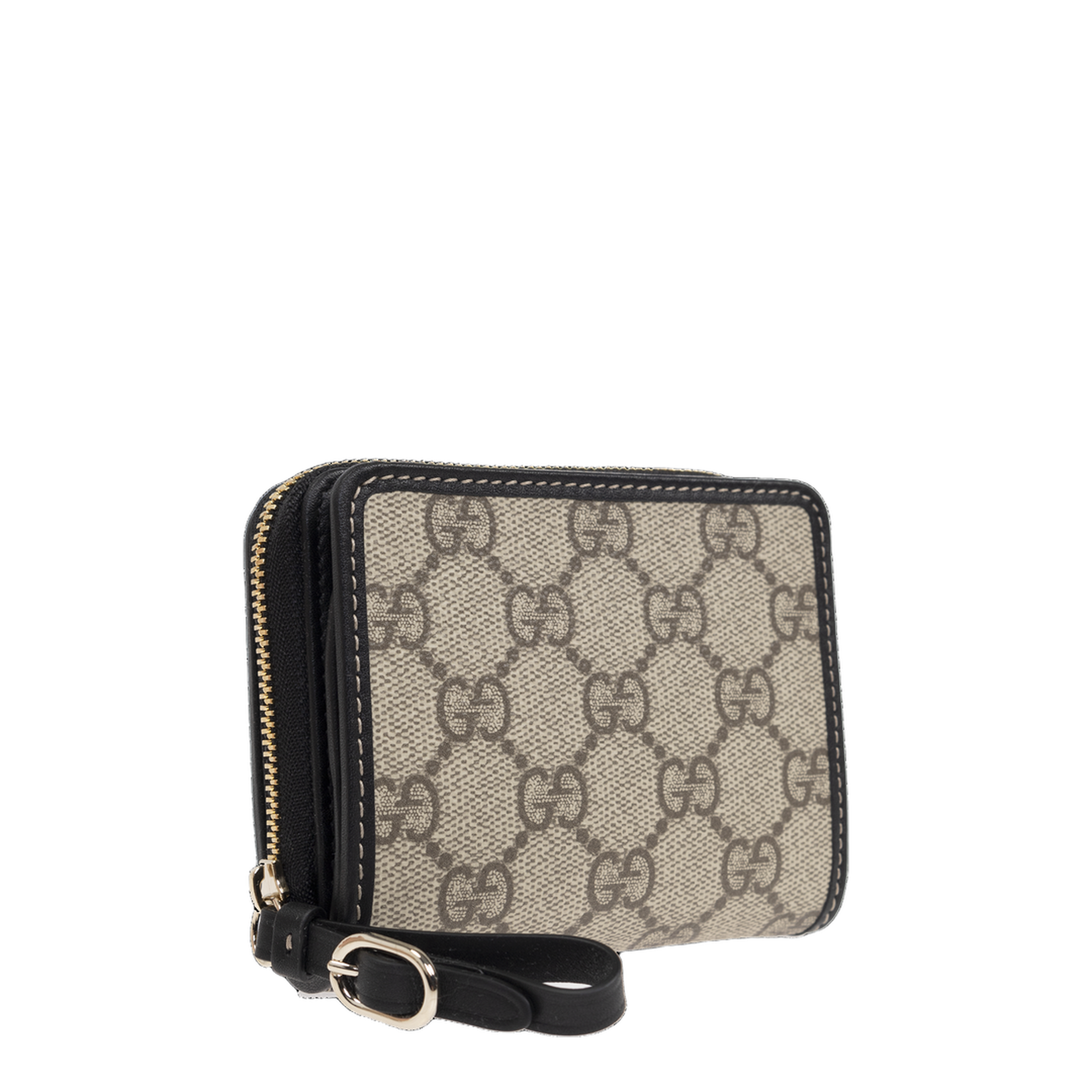 GG Emblem Mini Canvas Zip Wallet - Beige