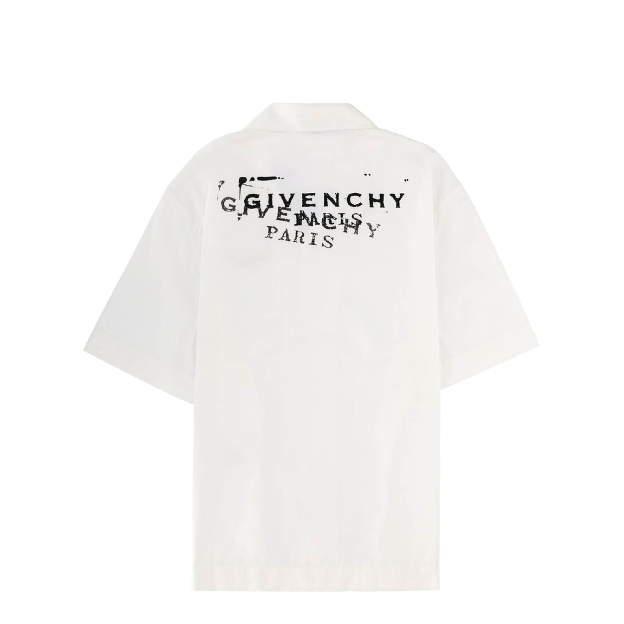 White Poplin Shirt with Logo Print